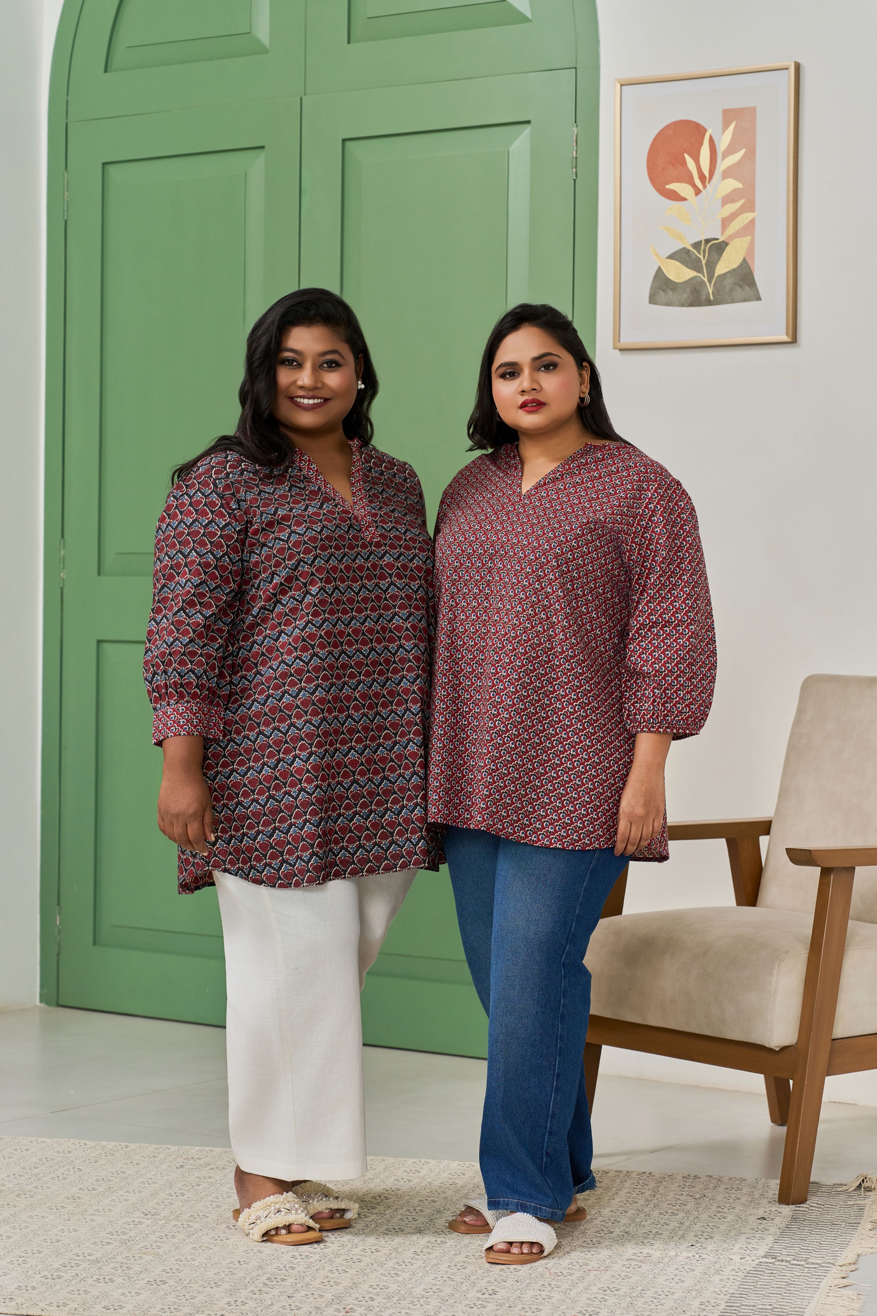 Traditional Booti Print Top with Modern Charm