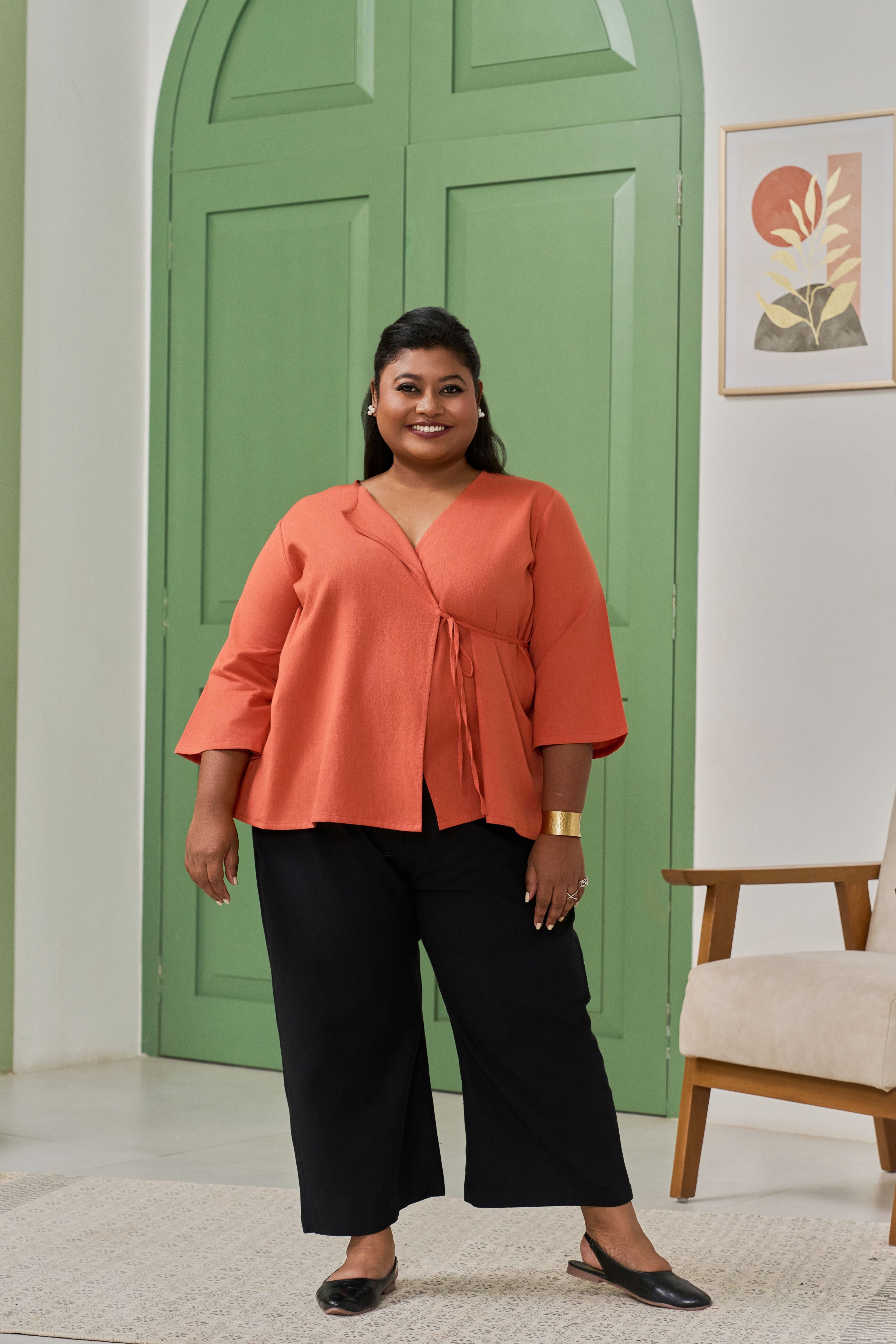 Coral Angarakha Linen Jacket – A Wardrobe Staple