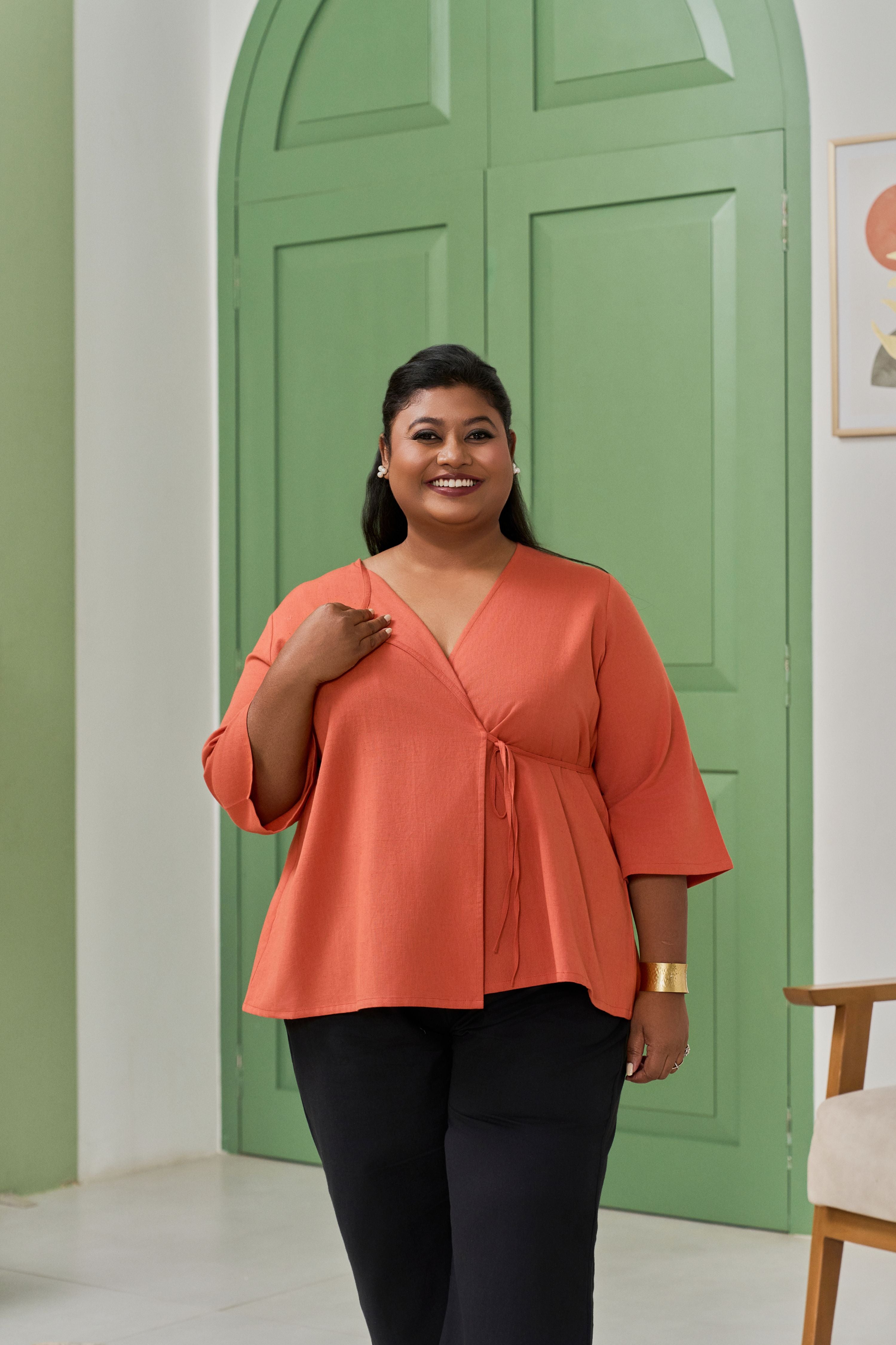 Coral Angarakha Linen Jacket – A Wardrobe Staple
