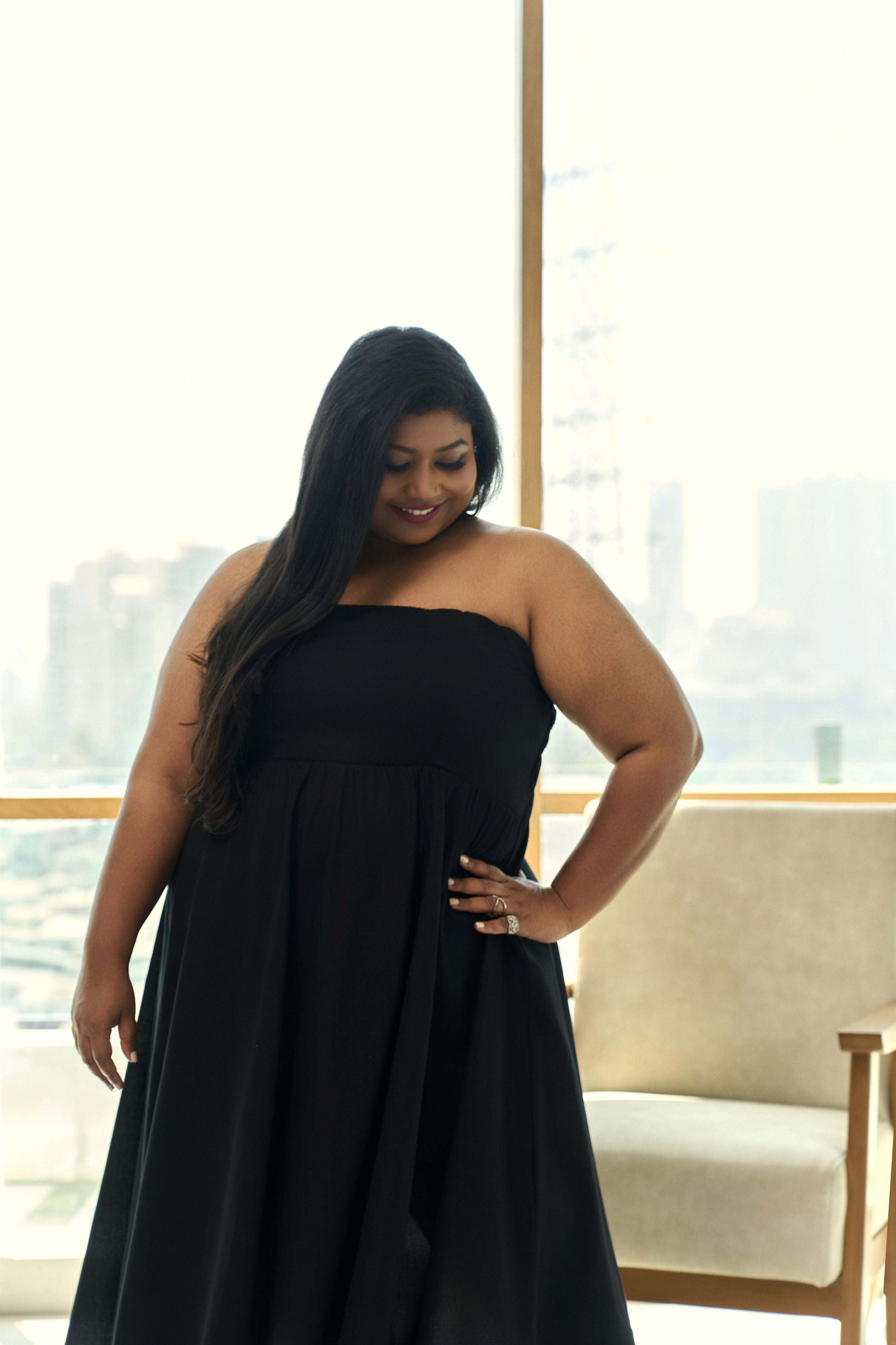 Elegant Black Tube Maxi Dress – Party & Evening Perfect