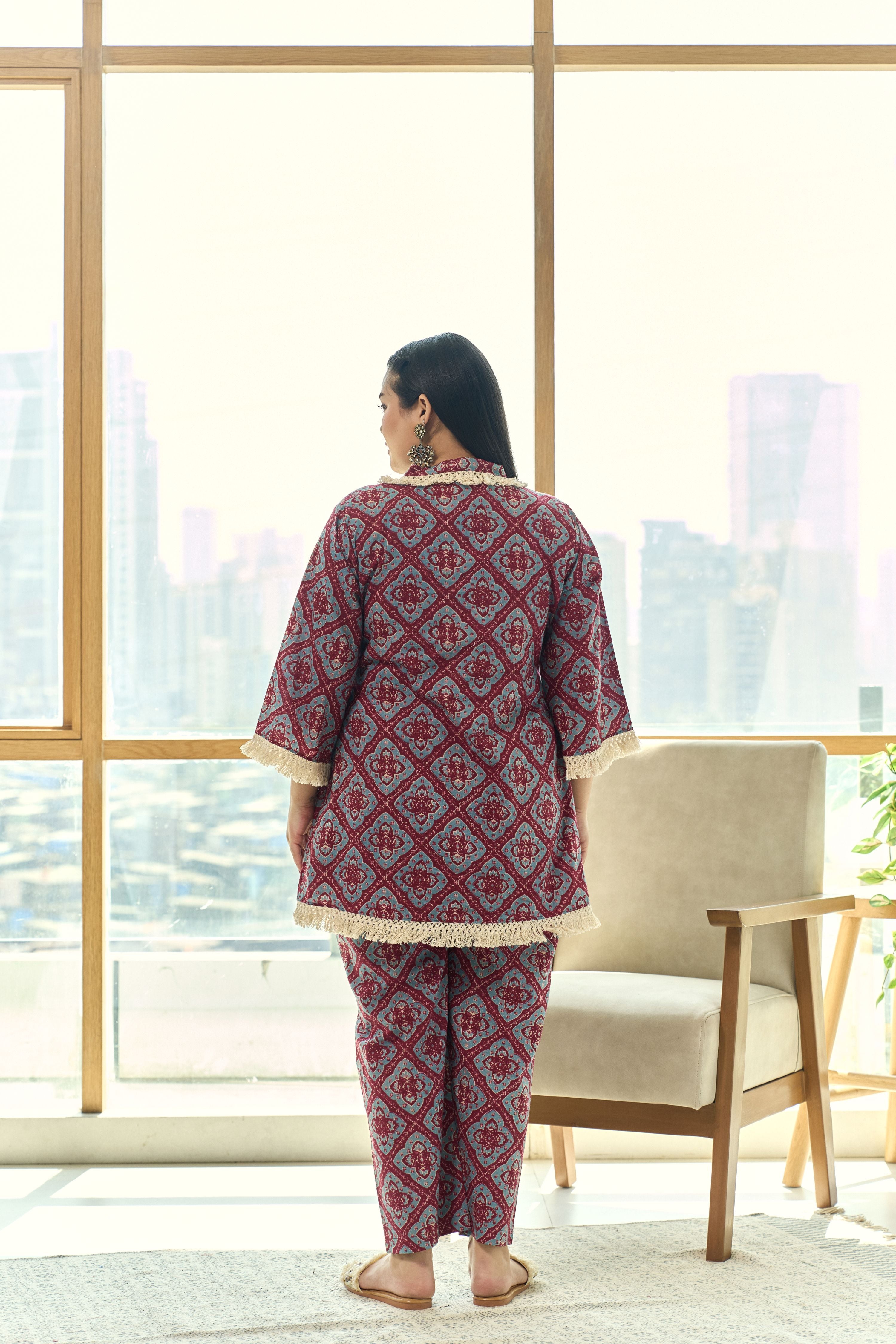 Boho Fringe Lace Cotton Co-ord Set