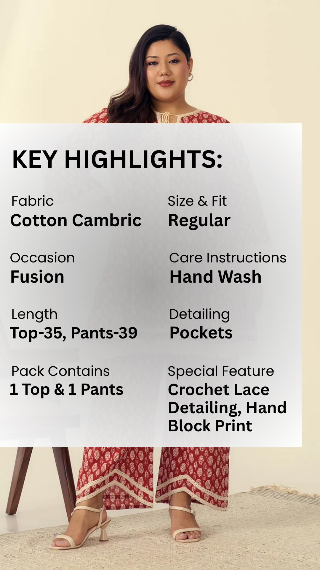 Red Boho Co-ord Set With Fringe Detailing