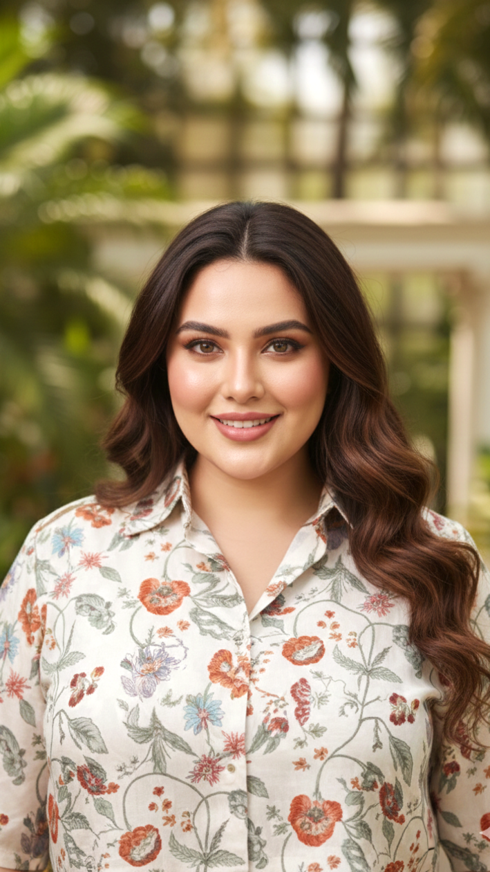 Fresh Bloom White Floral Cotton Co ord Set with Balloon Pants