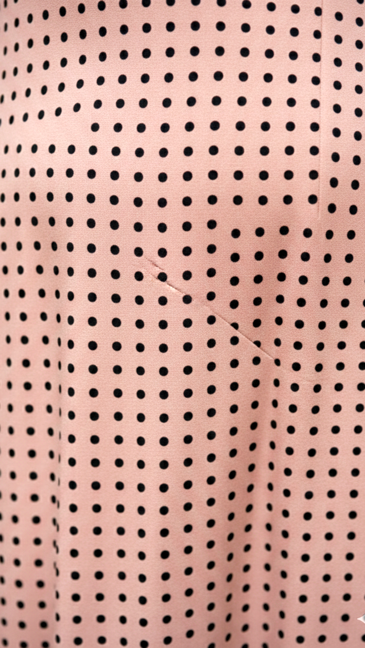 Plus Size Women’s Polka Dot Midi Dress – Elegant A-Line