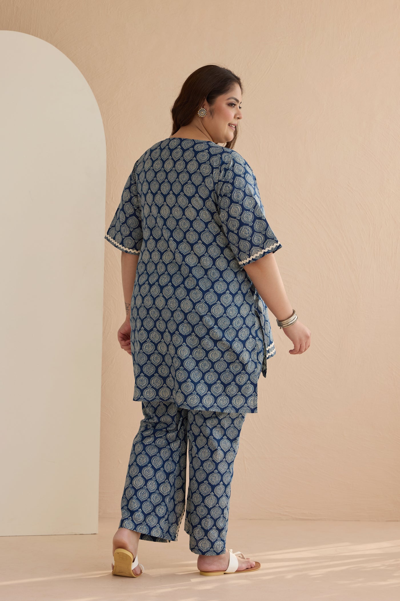 Indigo Blue Ethnic Boota Cotton Co-ord Set
