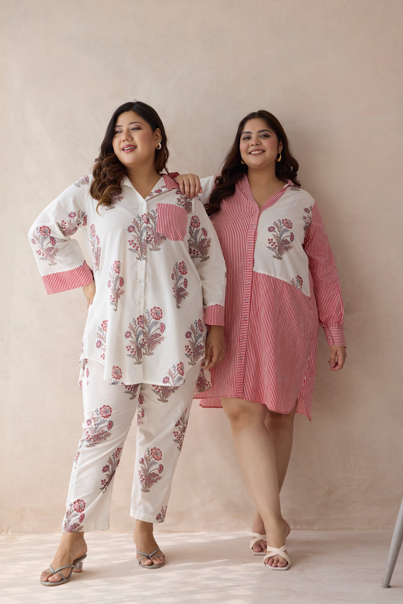 Jaipur Pink Floral Motif Handblock Printed Co-ord Set