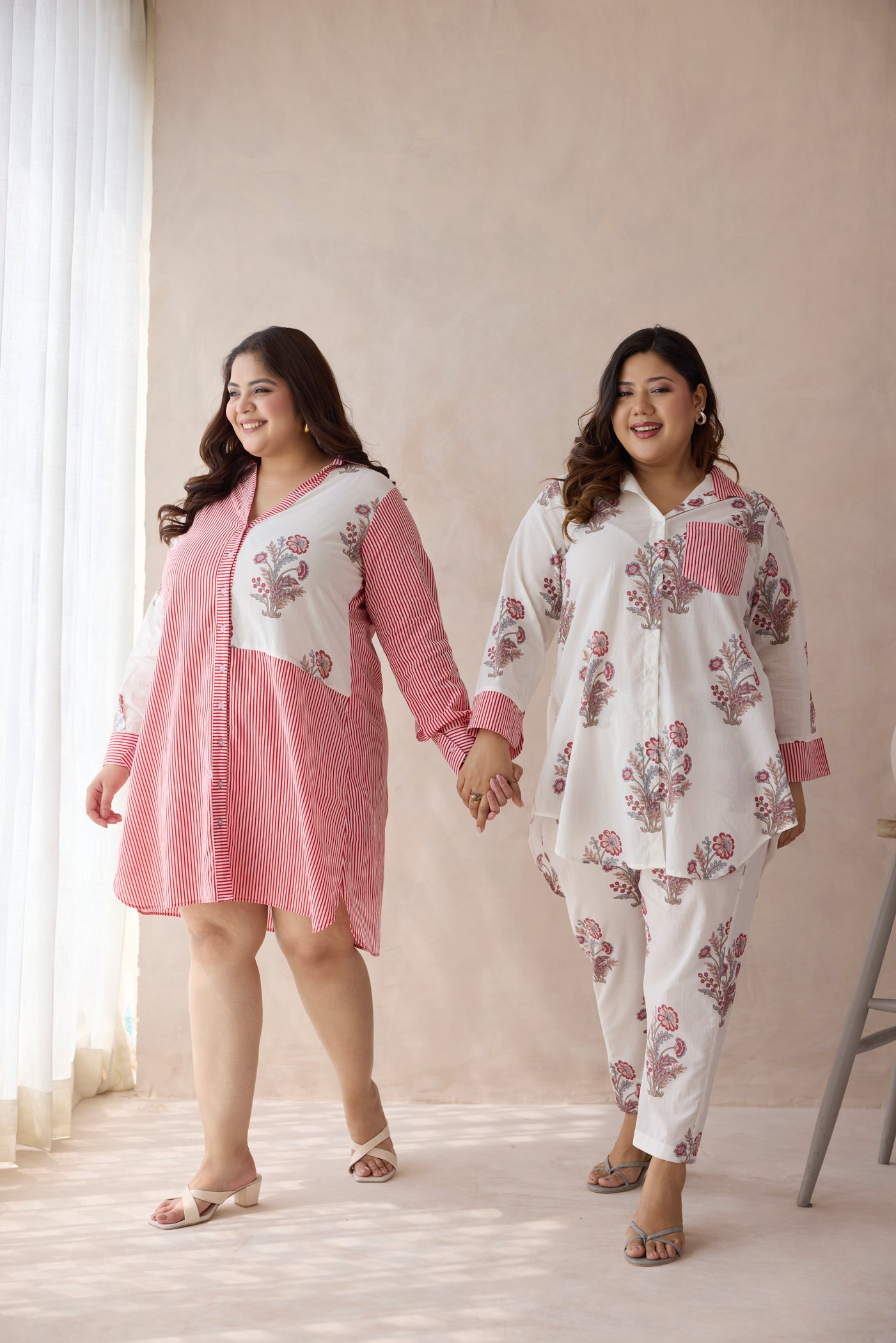 Jaipur Pink Floral Motif Handblock Printed Co-ord Set