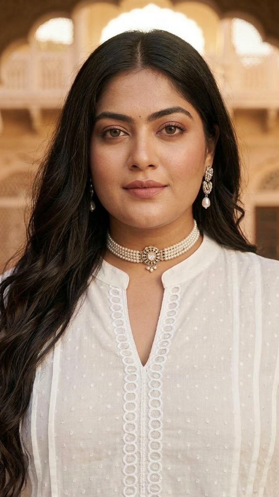 Plus Size Women Elegant White Rayon Kurta Pant Set – Minimal Ethnic Wear