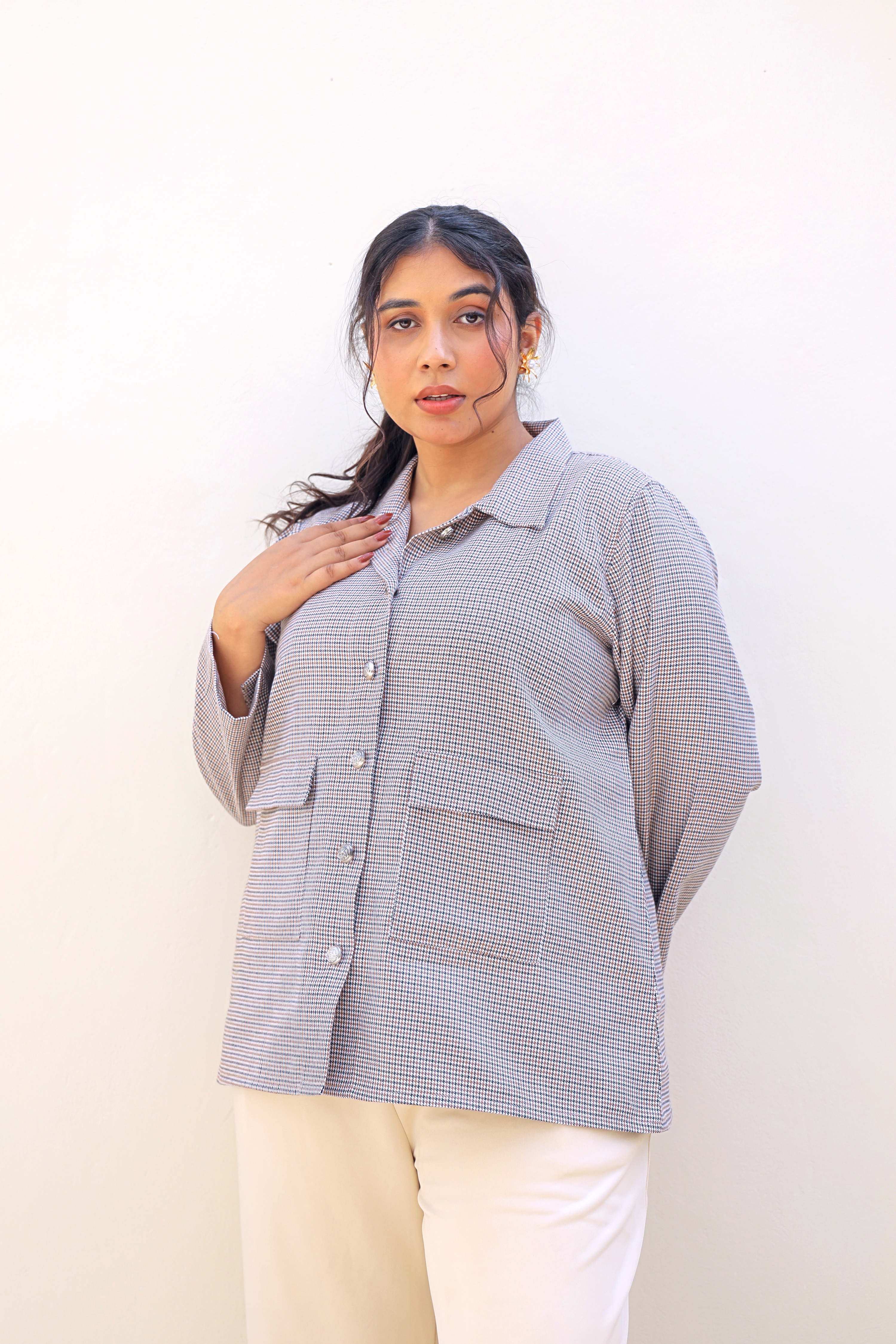 Classic Neutral Self Woven Tailored Suiting Jakcet