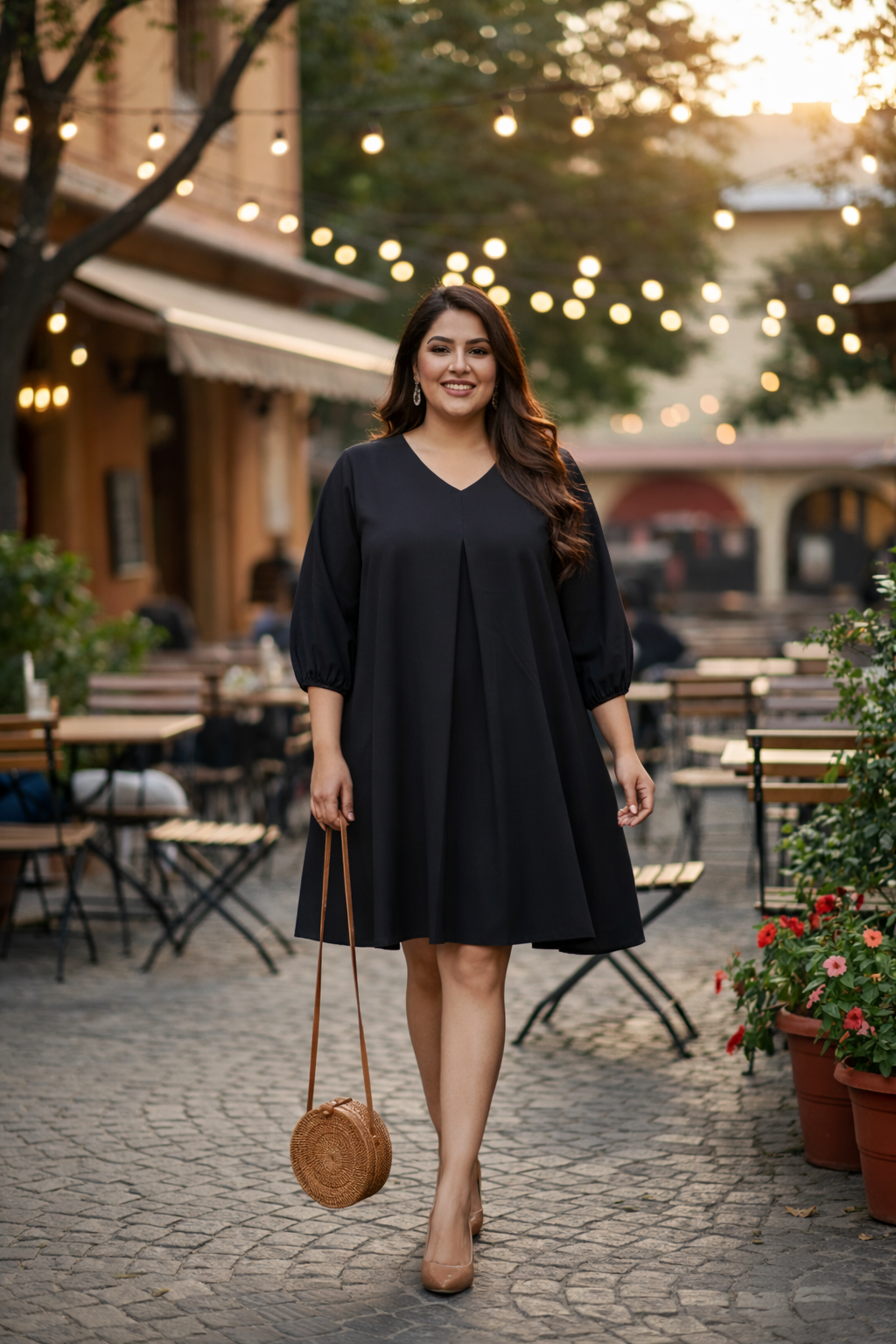 Pitch Black Short Linen Dress