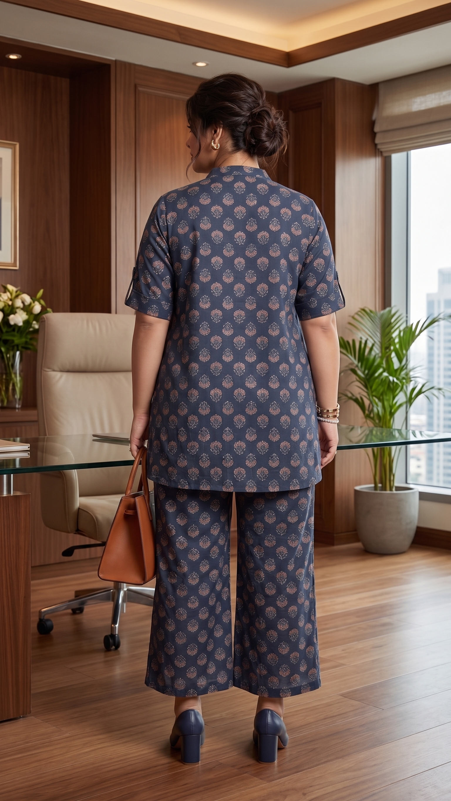 Blue Booti Print Cotton Co-Ord Set