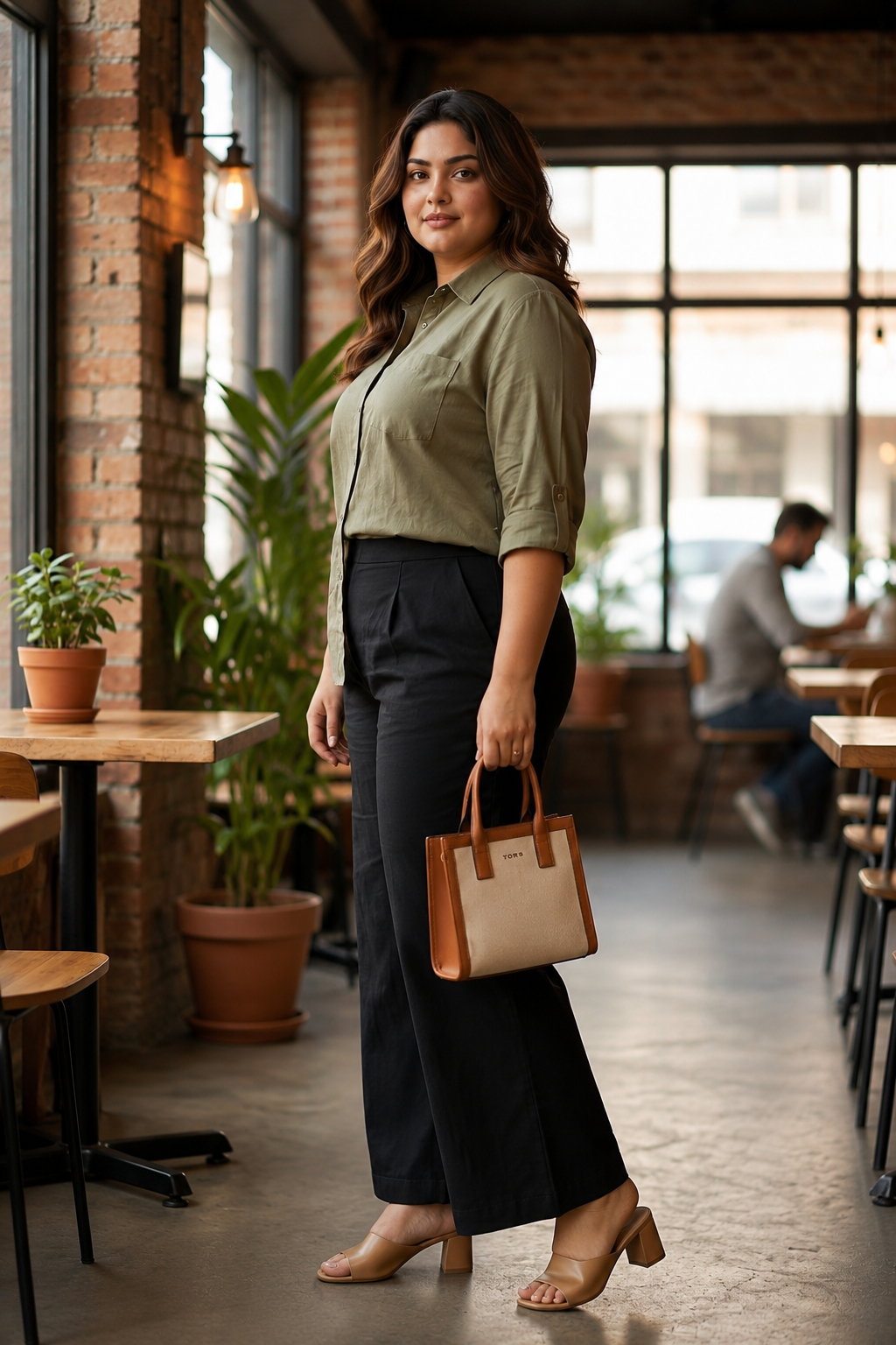 Classic Black Linen Relaxed-Fit Pants( Only Pant)