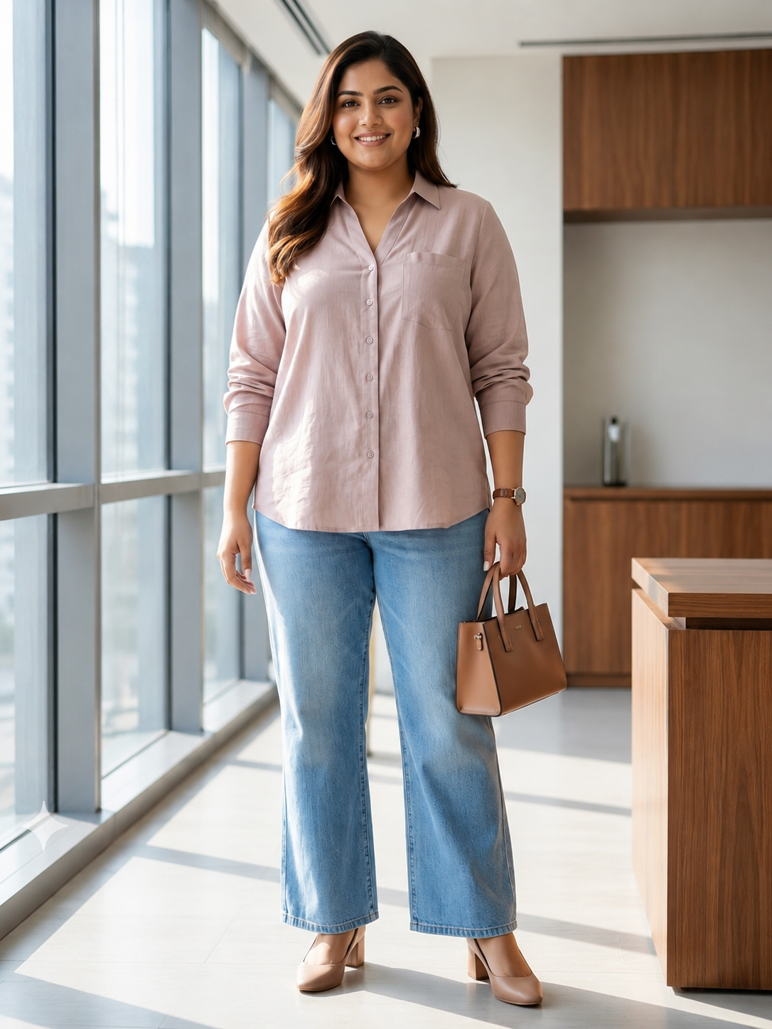 Blush Pink Linen Casual Shirt (Only Shirt)