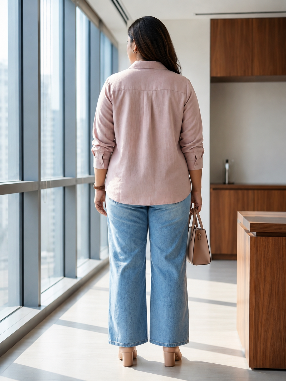 Blush Pink Linen Casual Shirt (Only Shirt)