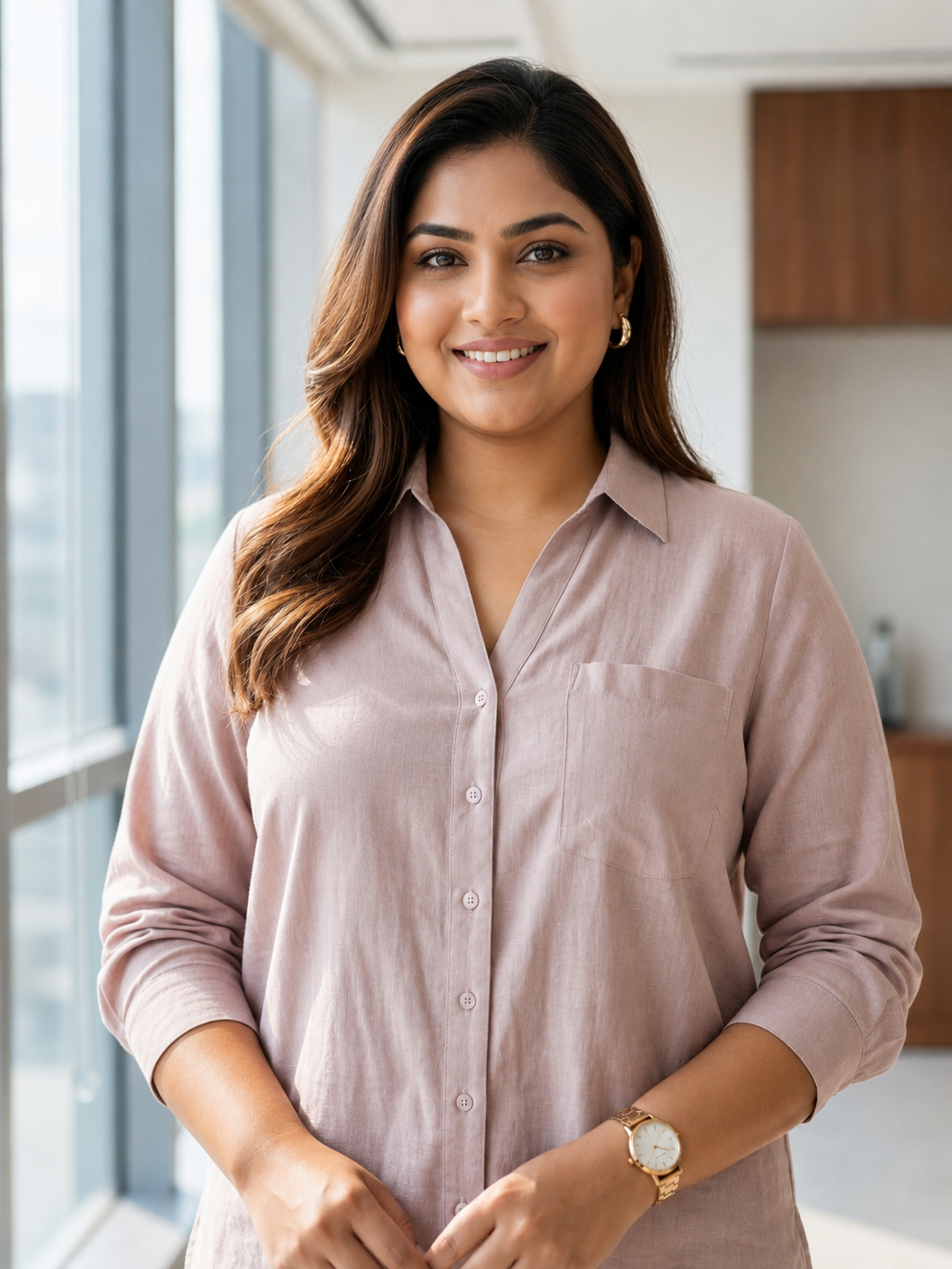 Blush Pink Linen Casual Shirt (Only Shirt)