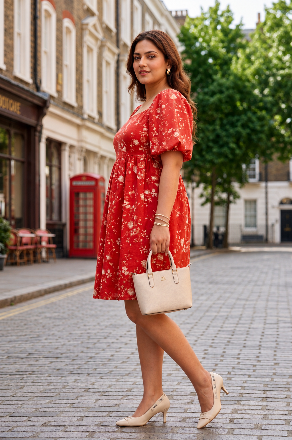 Scarlet Bloom Red Floral Cotton Dress