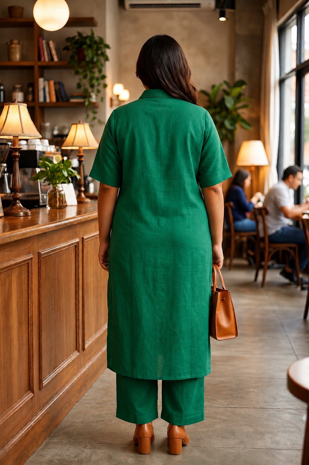 Emerald Ease Plus Size Linen Co-Ord Set