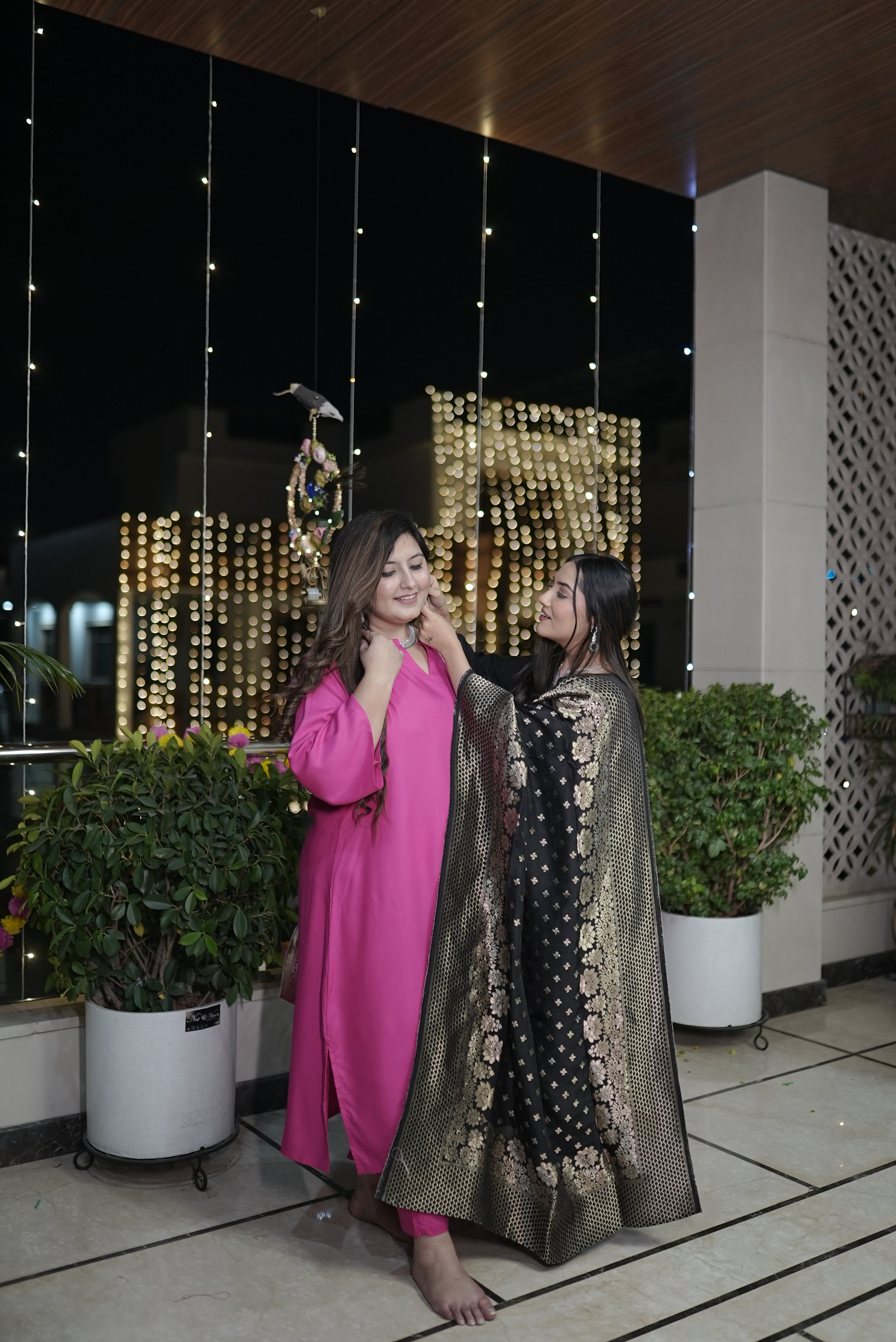 BLACK PAITHANI CO-ORD SET -PLUS SIZE(SET OF 2)