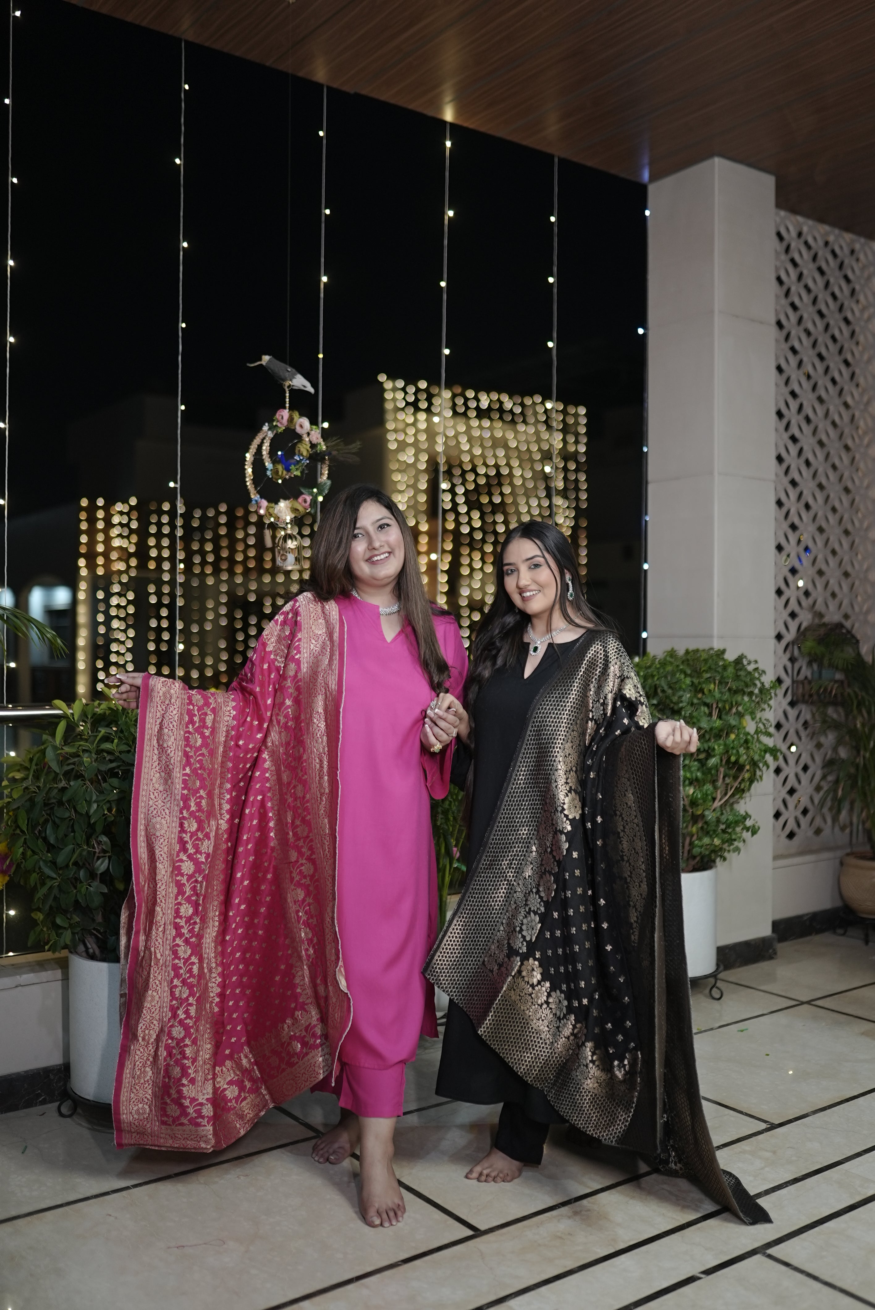 BLACK PAITHANI CO-ORD SET -PLUS SIZE(SET OF 2)