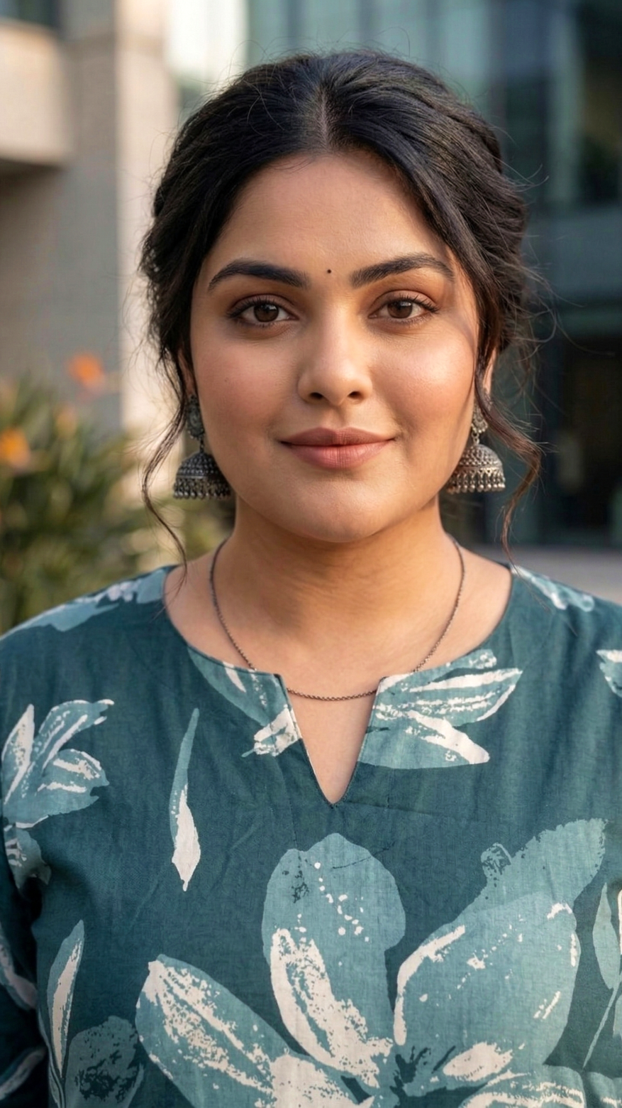 Plus Size Cotton Printed Cord Set – Floral Print Co-ord Set (Green)