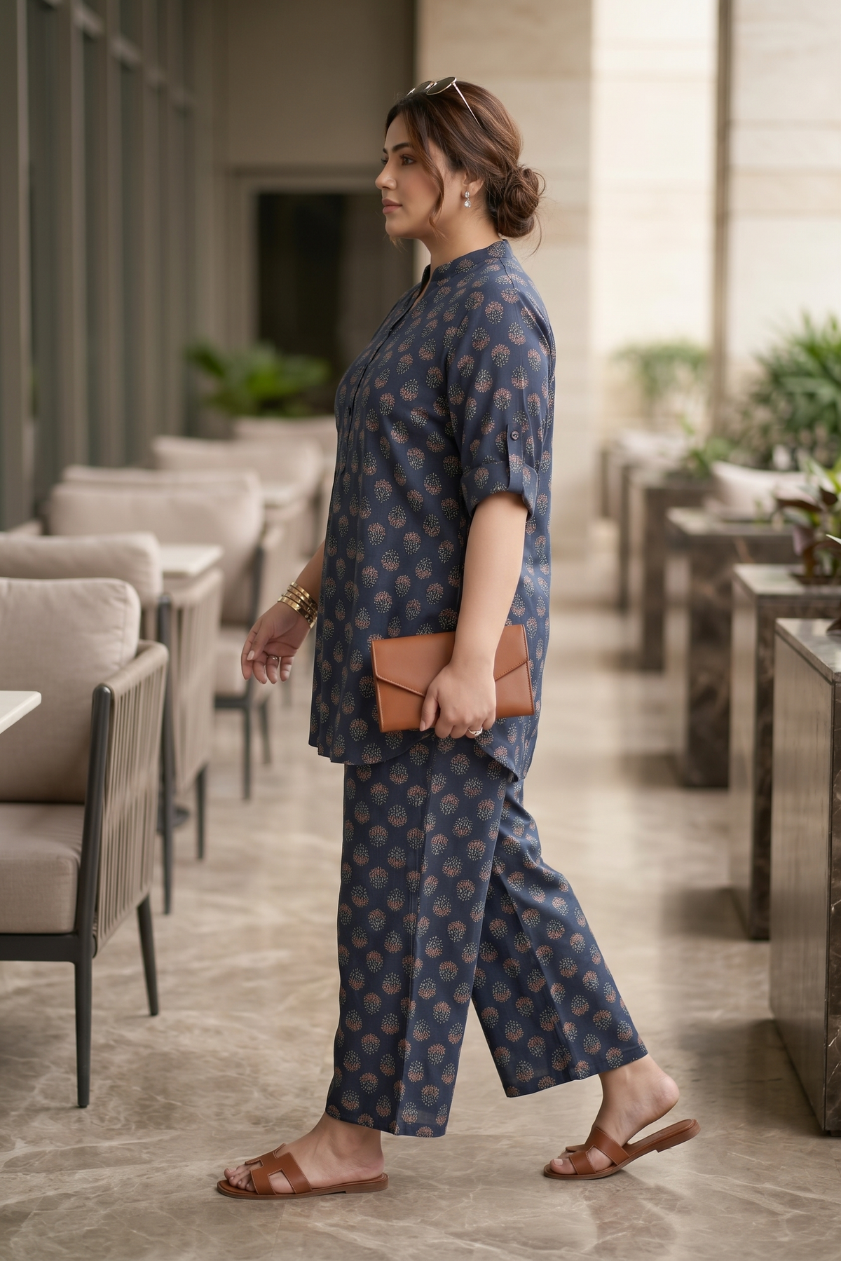 Blue Booti Print 100% Cotton Co-Ord Set