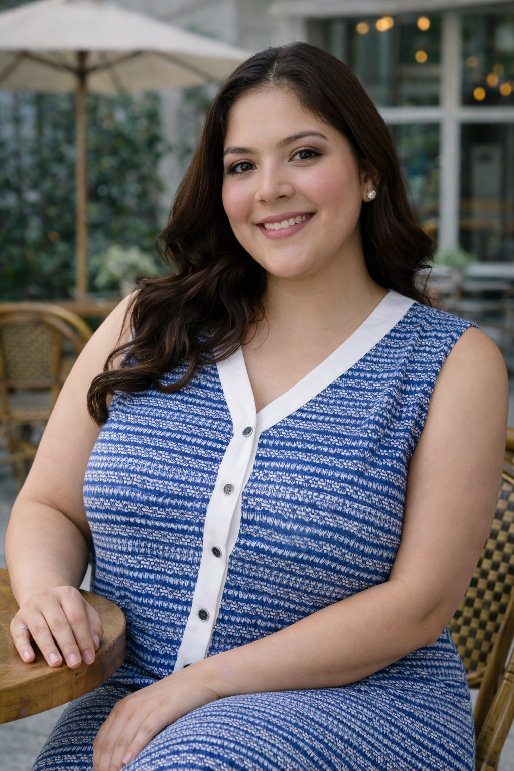 Indigo Blue Geometric Print Shift Dress