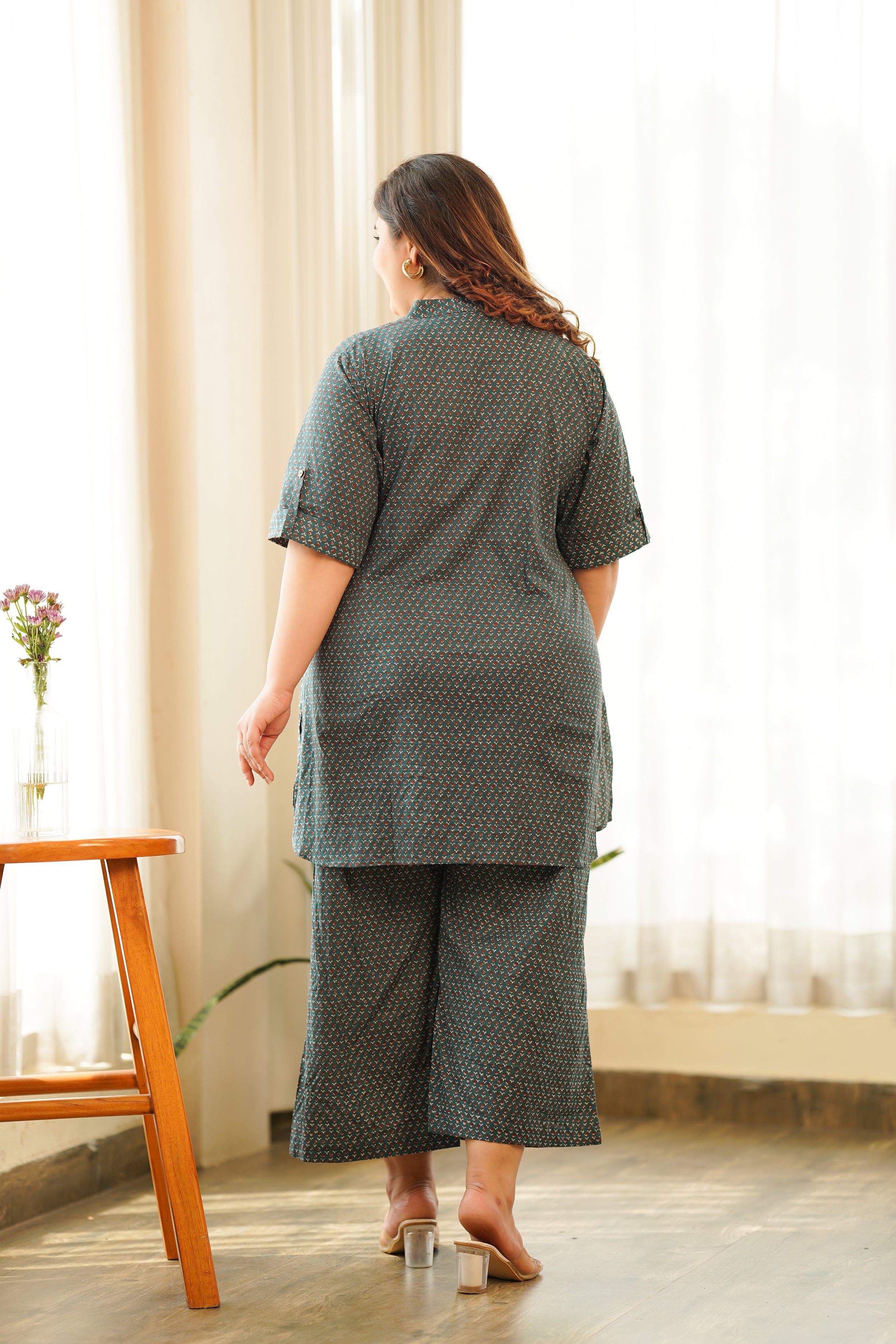 Pine Green Booti Buttondown Co-ord Set