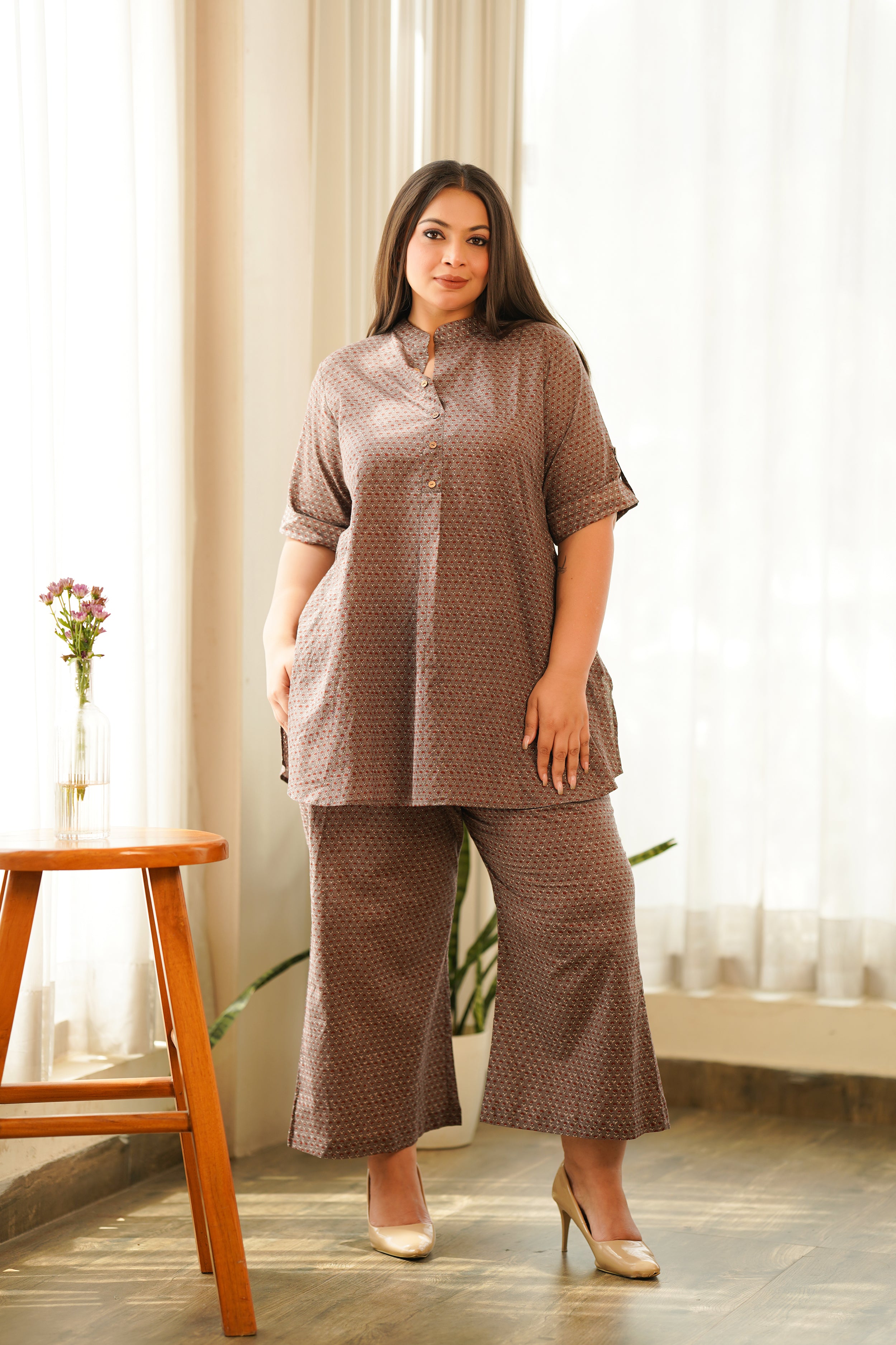 Taupe Brown Booti Co-ord Set