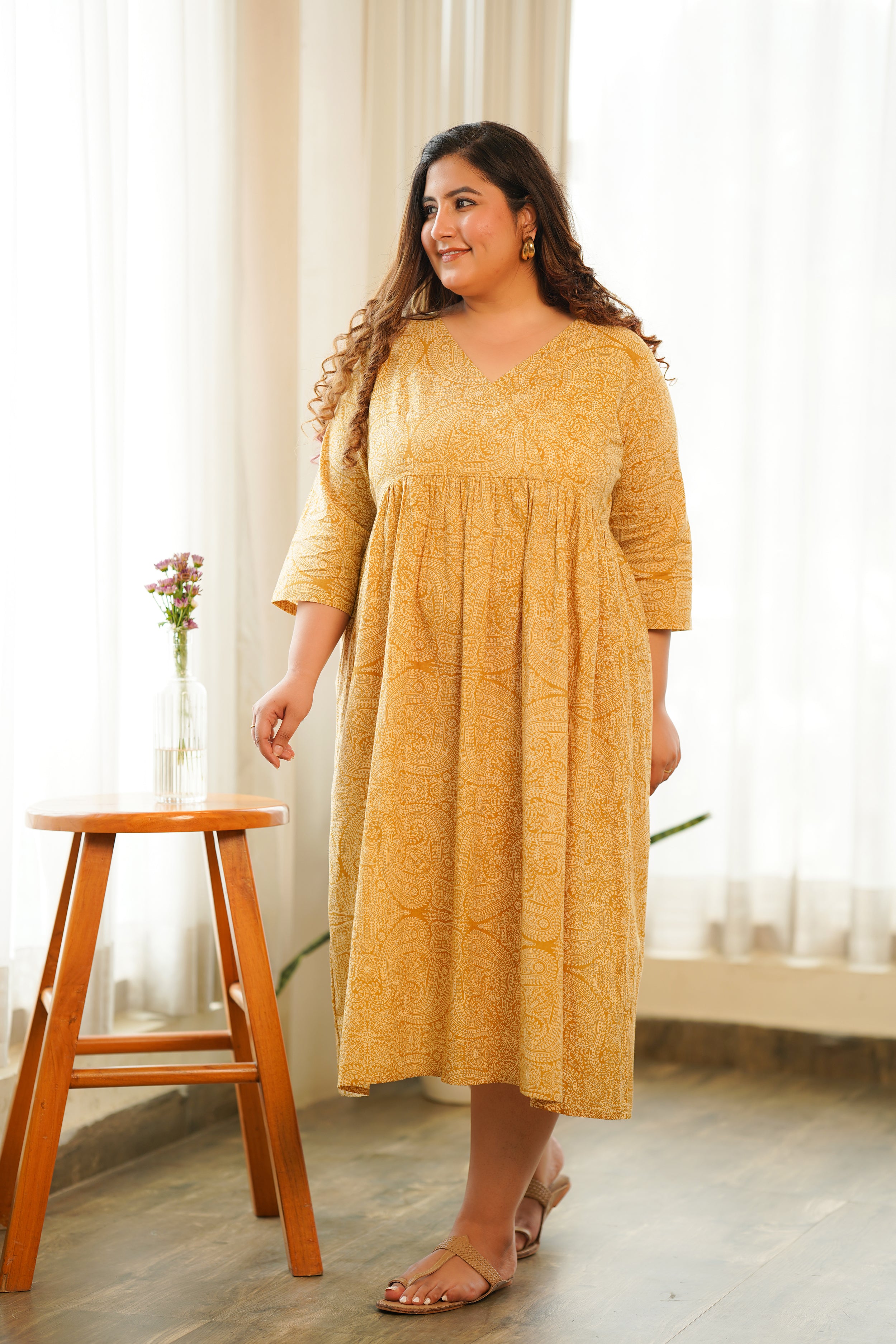 Yellow Paisley Maxi Dress