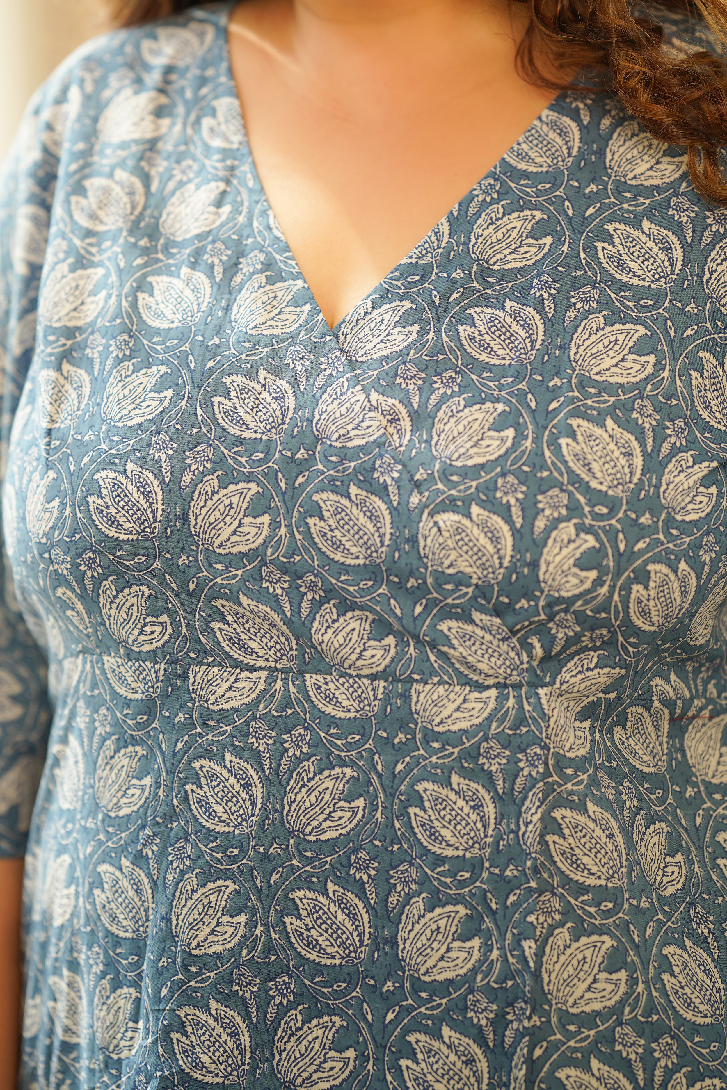 Blue Lotus Printed Top