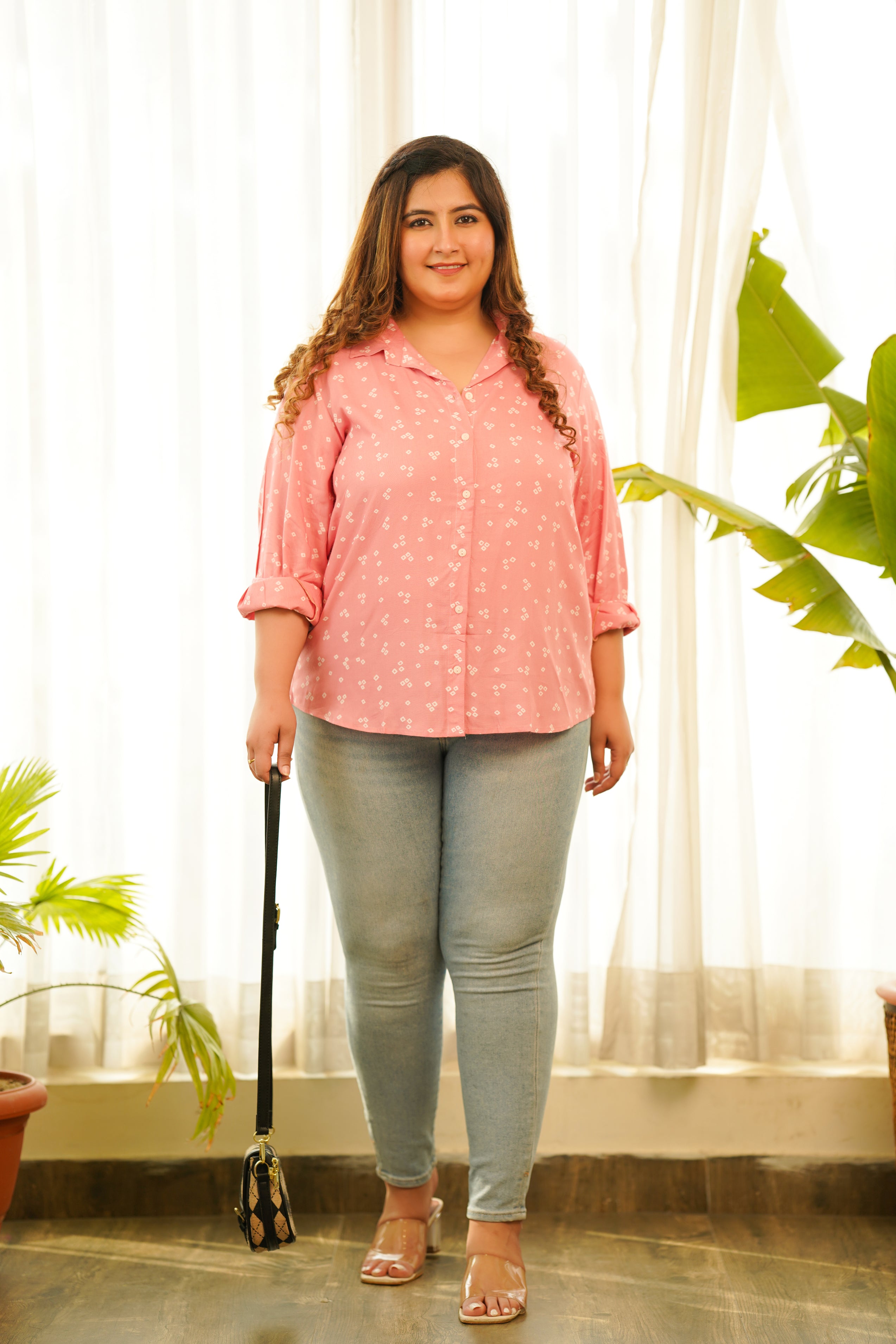 Sassy Pink Bandhani Shirt