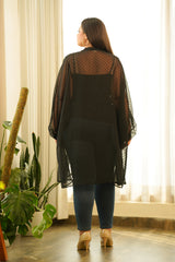 Summer Breezy Black Georgette Free Size Cover-Up