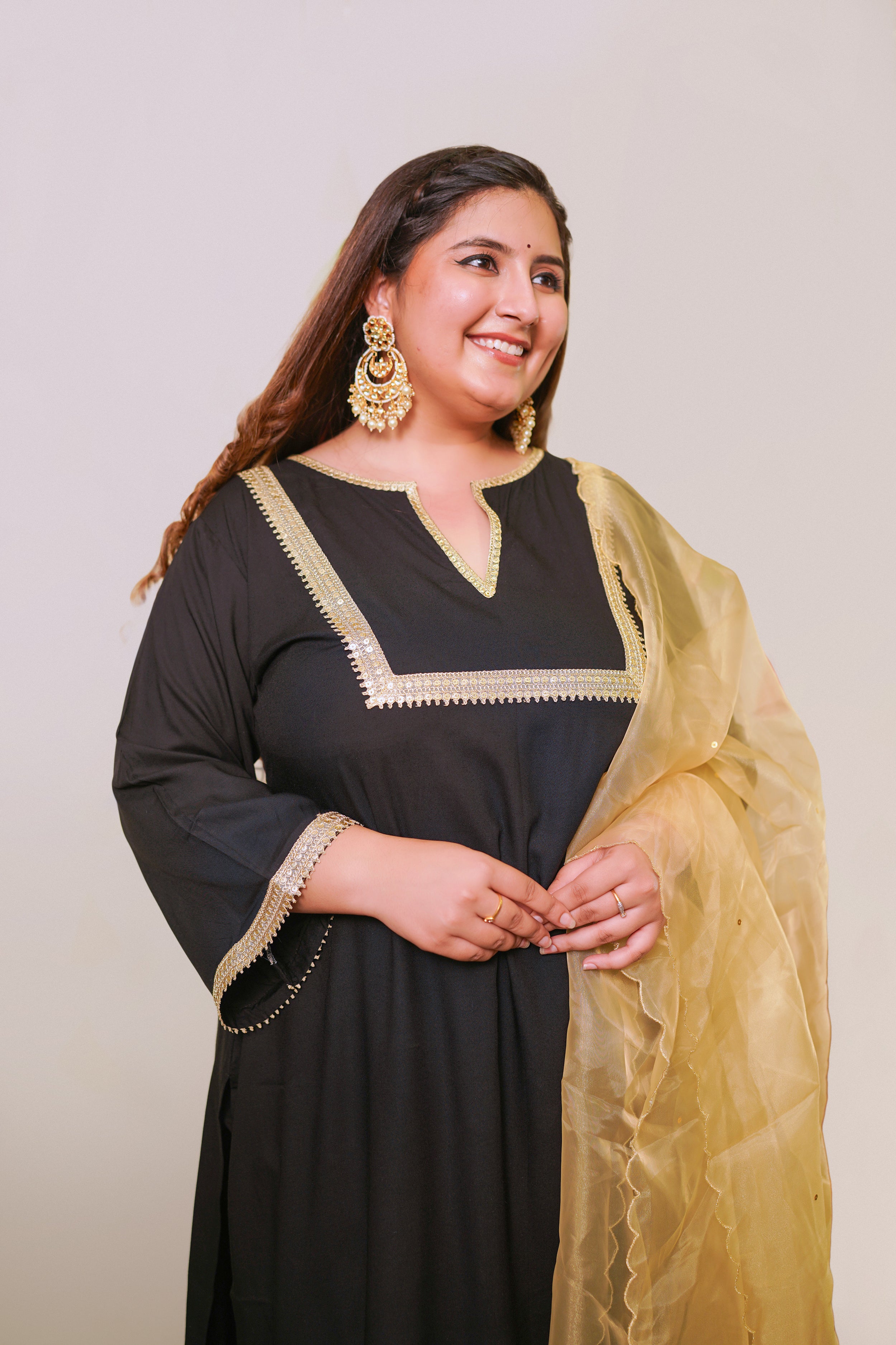 Black Marori Royal Linen Kurta Set - (Set of 3)