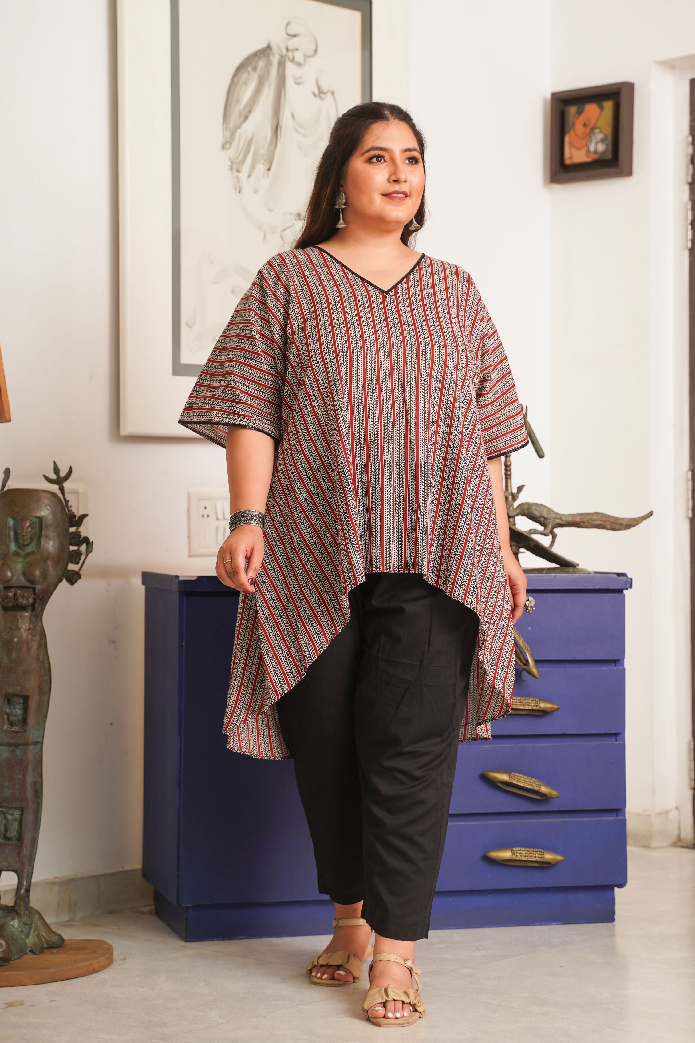 Boho Stripes Anti-Fit Top ( Only Top )