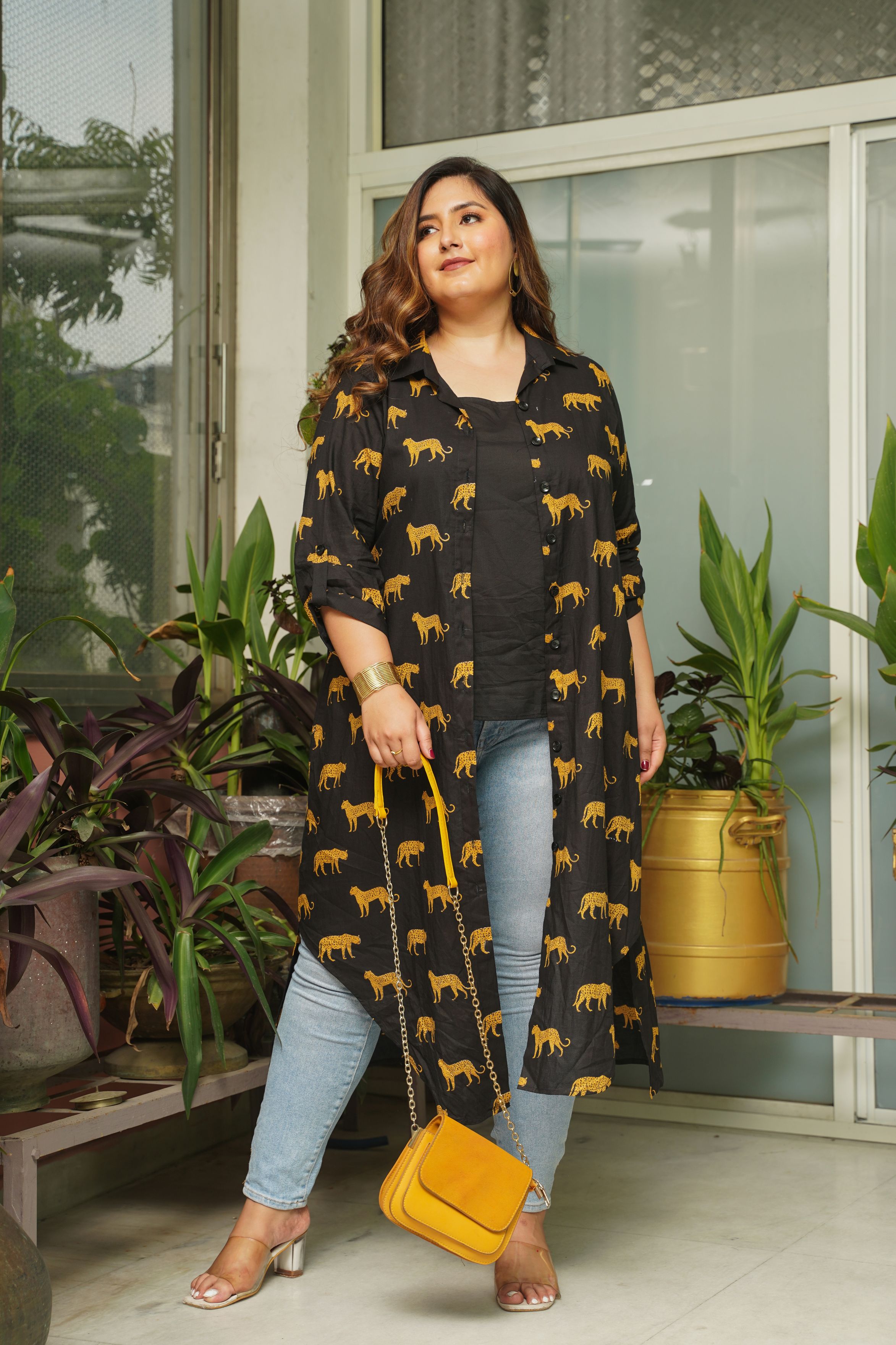 Cheetah Print Cotton Black Shirt Dress – Nangaliaruchira