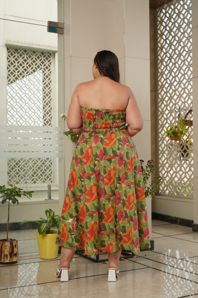 Tropical Tube Dress-Plus Size