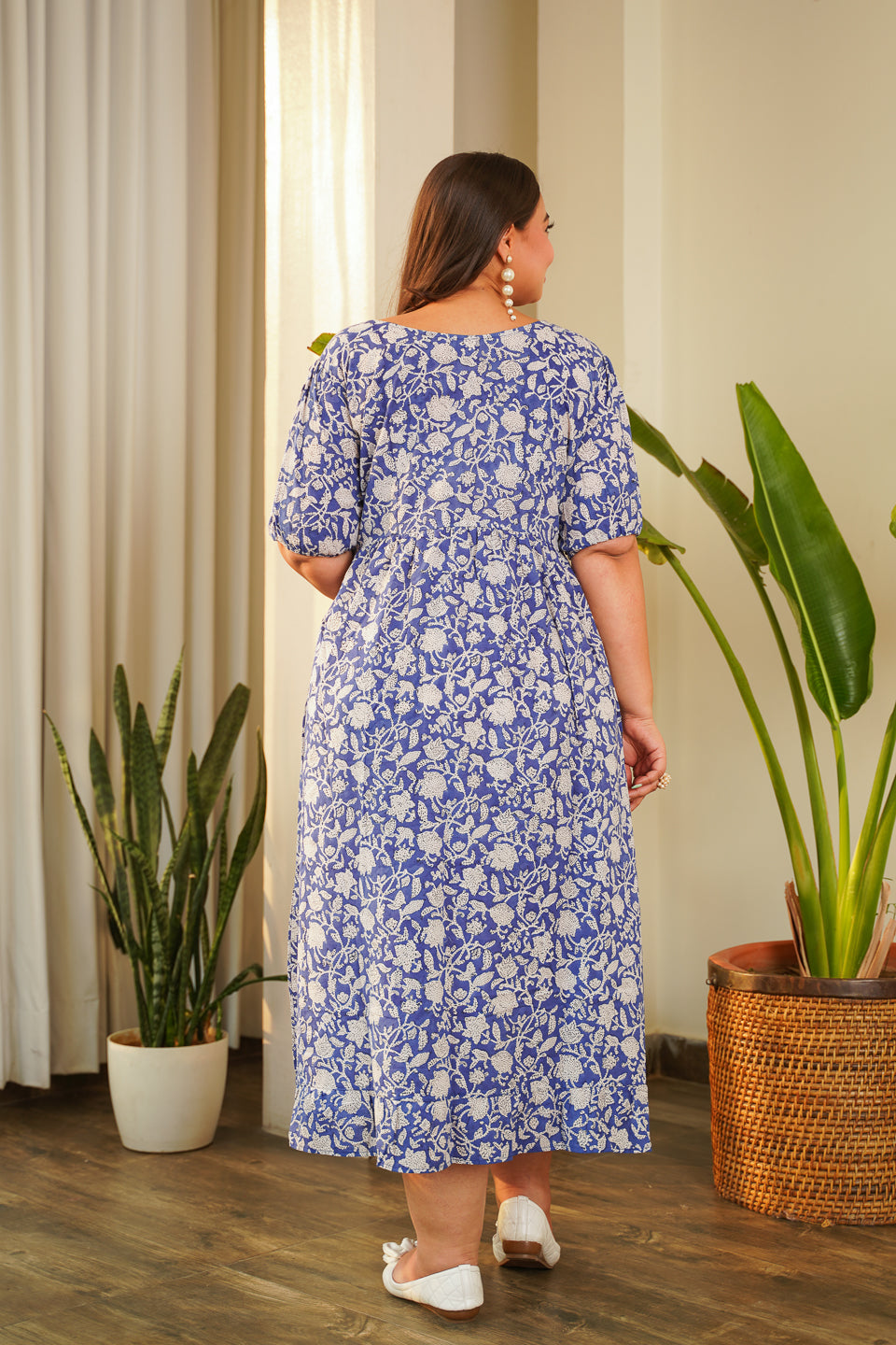 Indigo Floral Maxi Dress