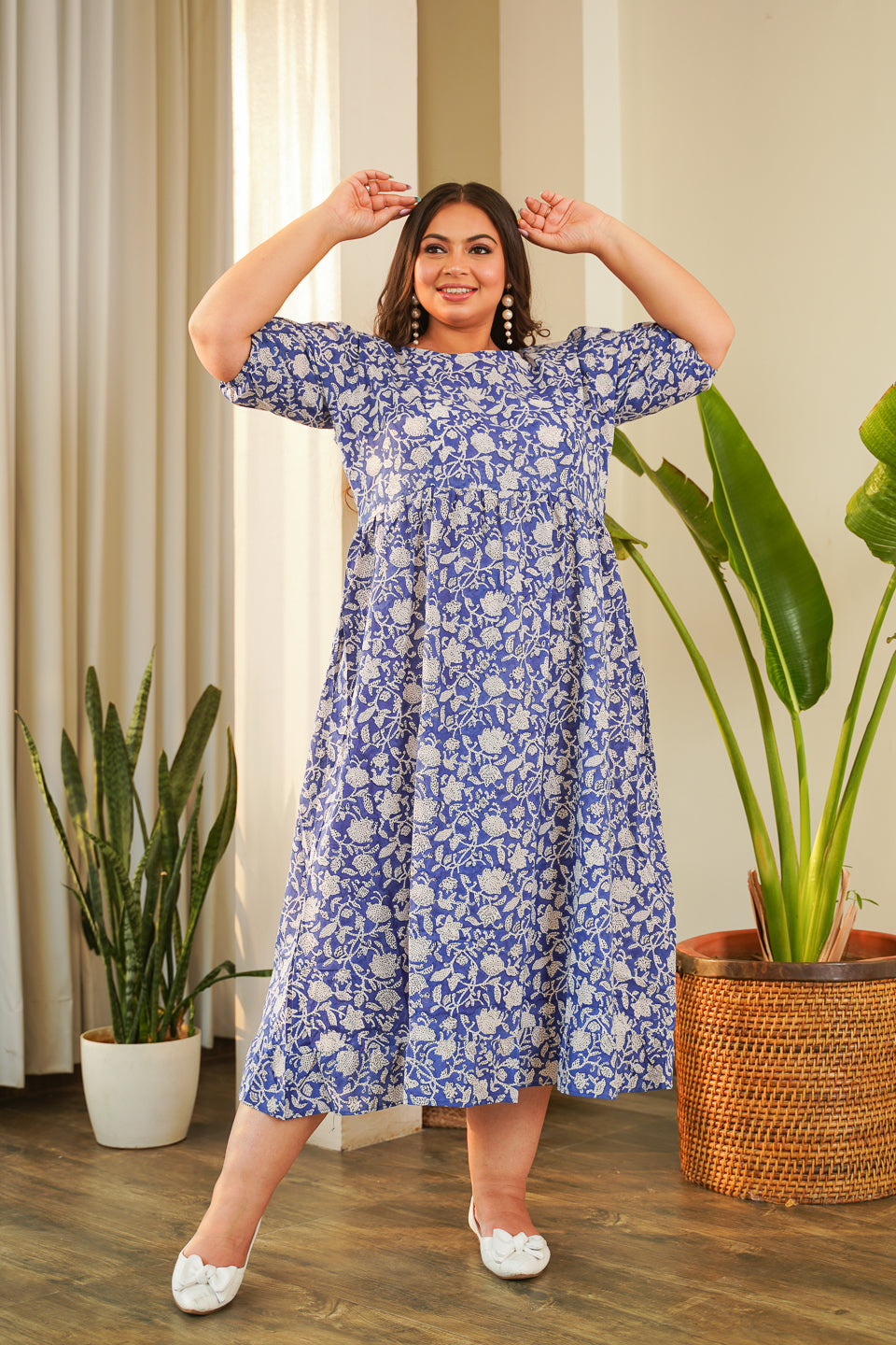 Indigo Floral Maxi Dress