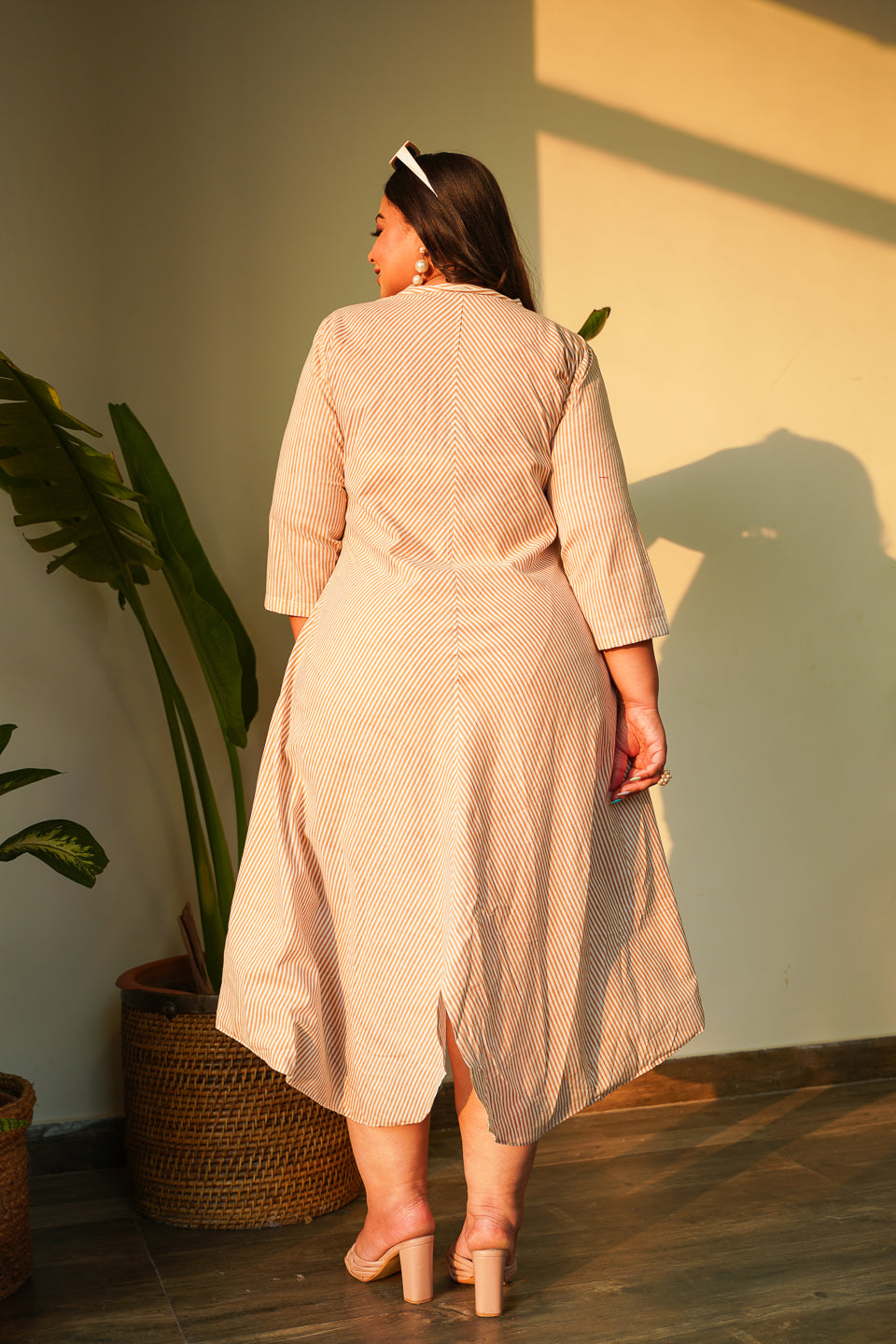 Striped Cowled Dress