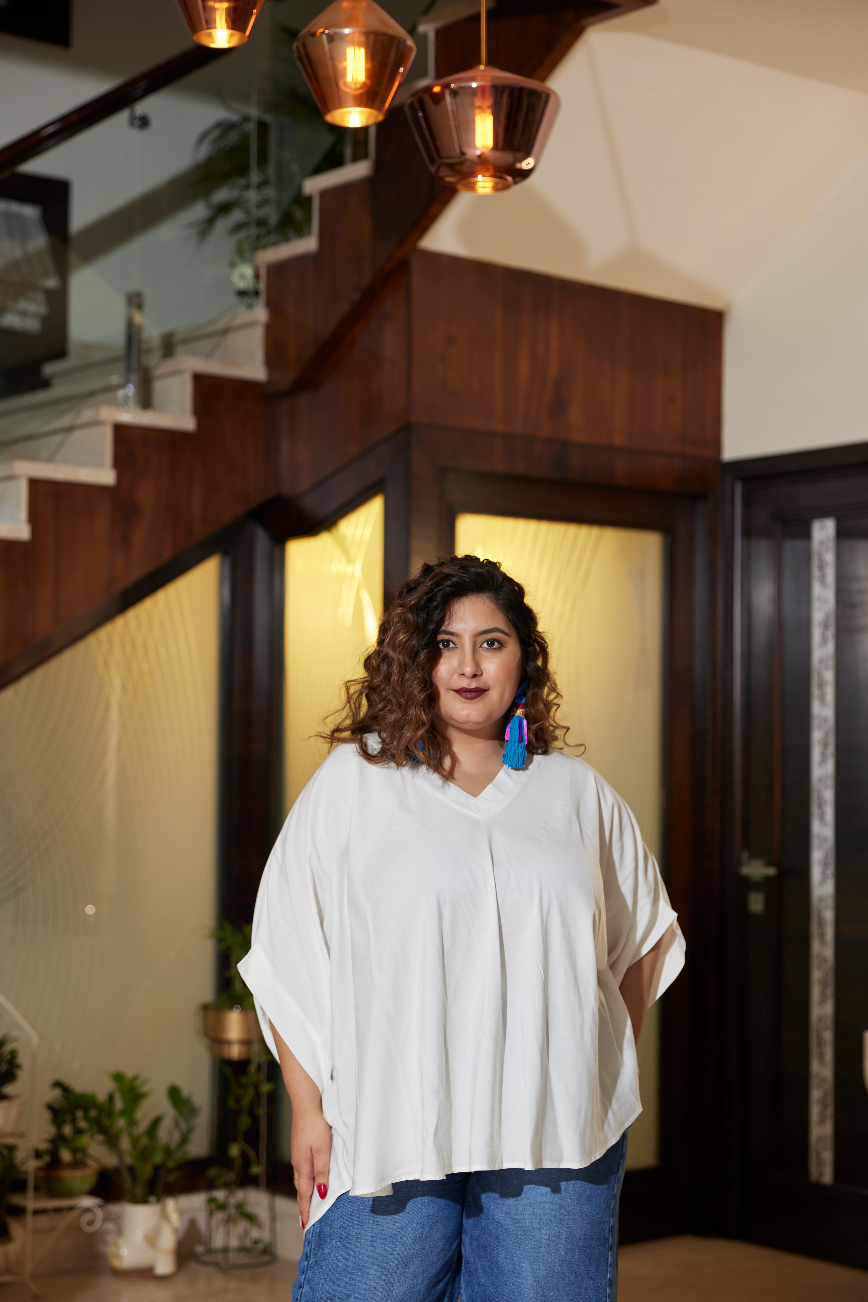 Modal Off White Relaxed Top