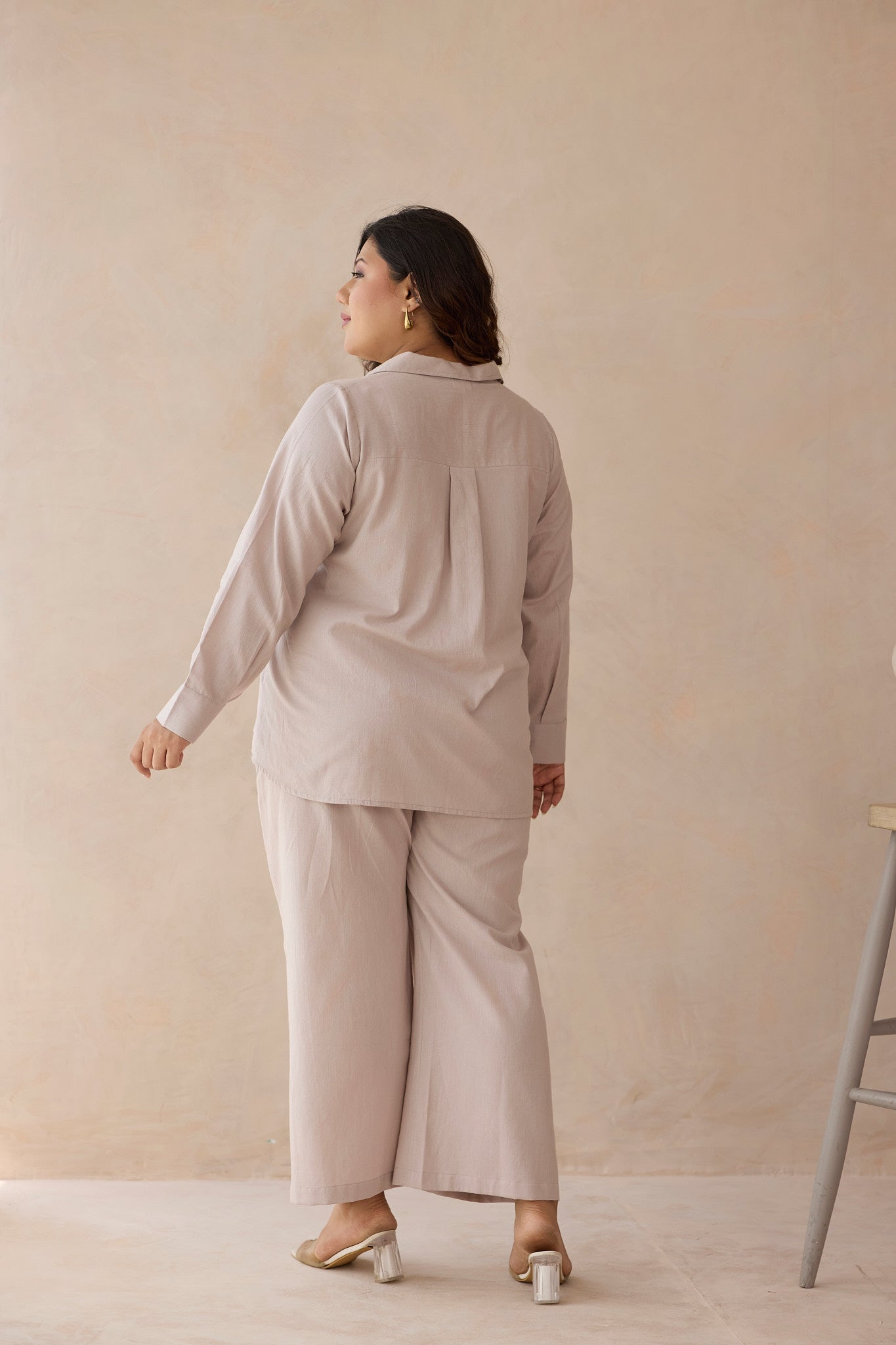 Blush Beige Linen Everyday Work Shirt