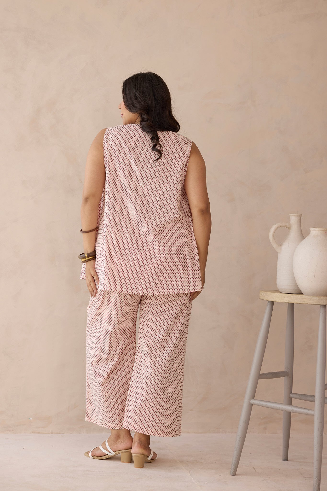 Tie-Front Style Cotton Co-ord Set with Ditsy Print