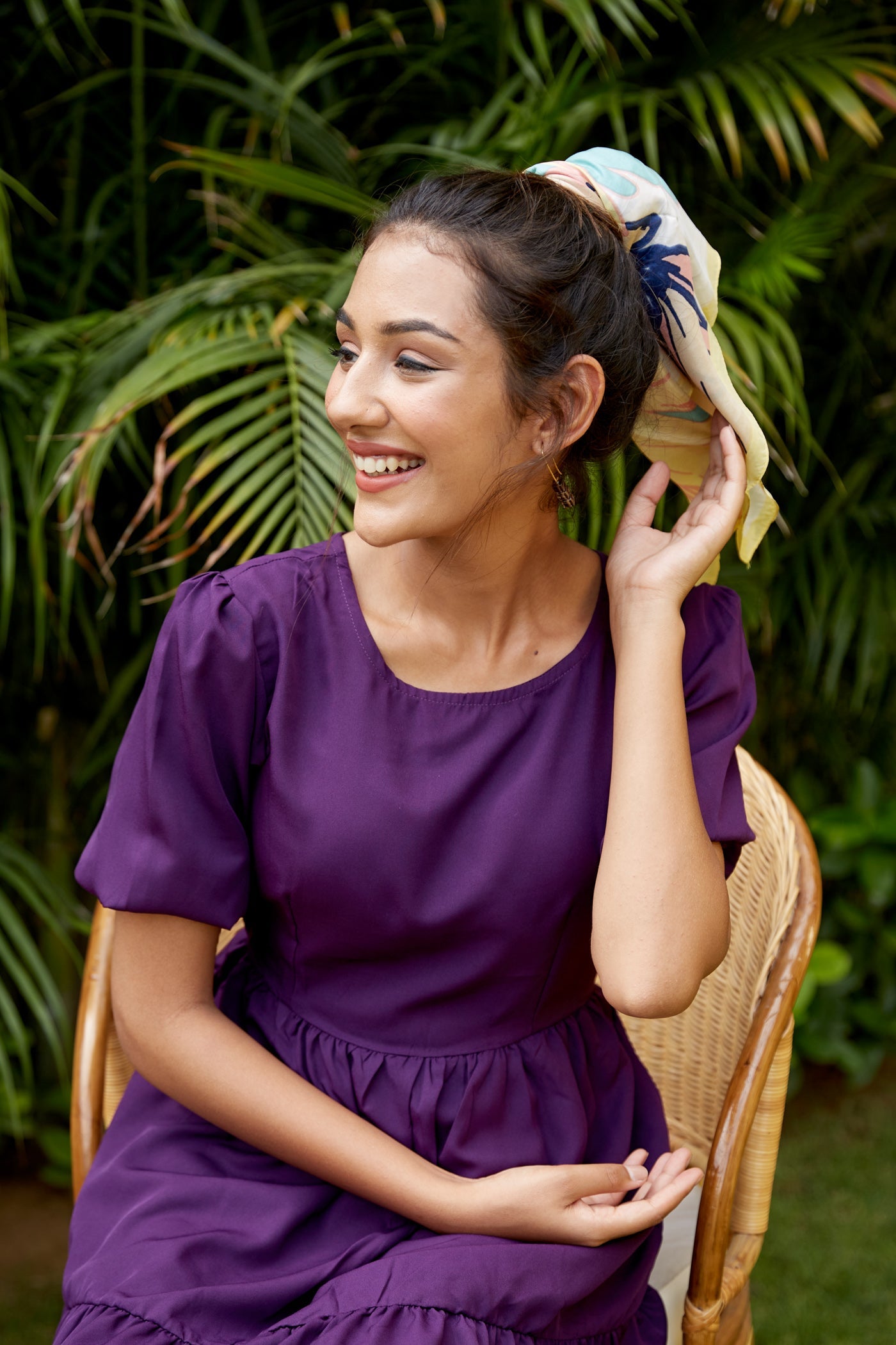 Purple Tiered Short Dress