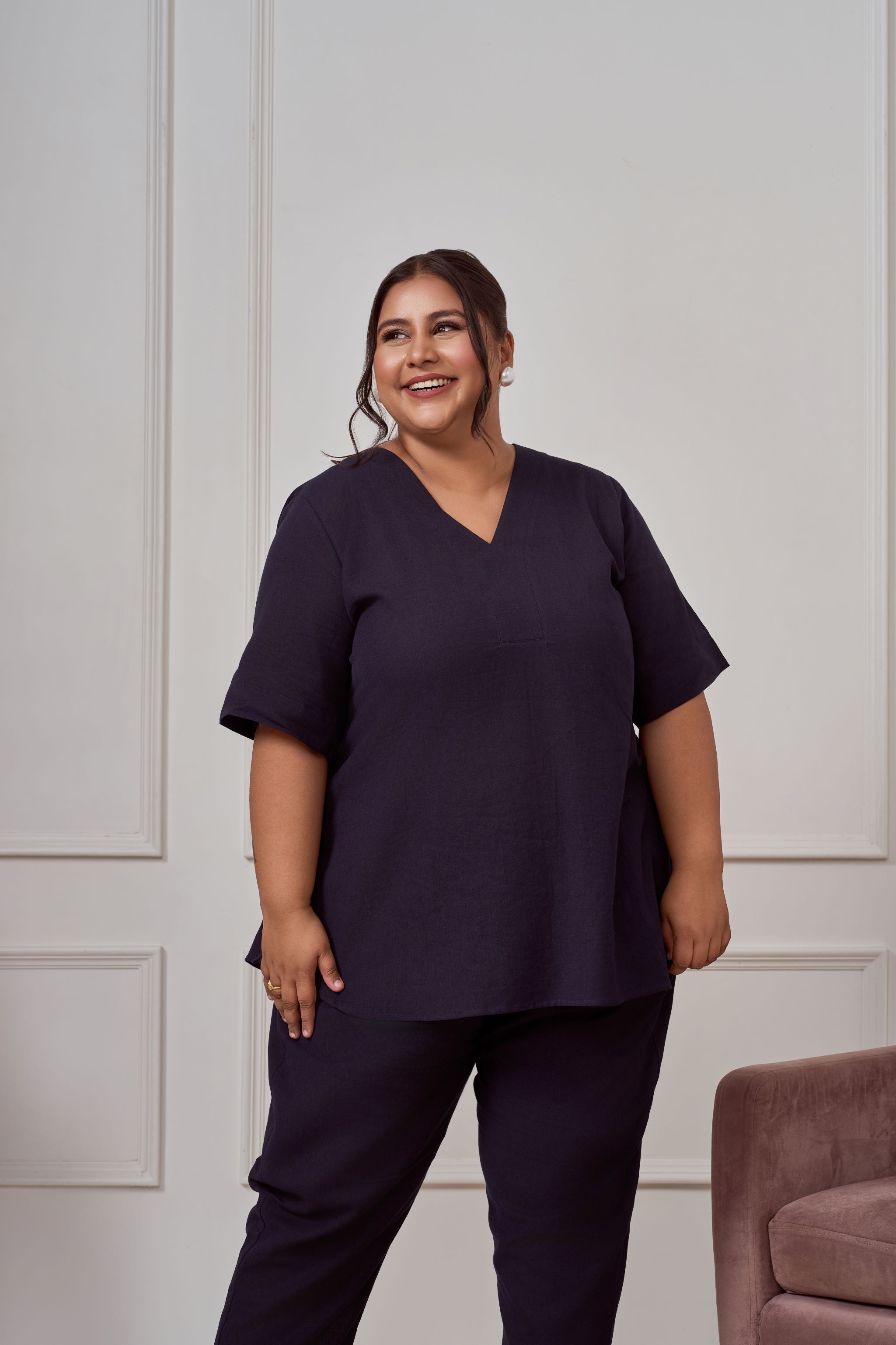 Midnight Blue Linen Co-ord Set