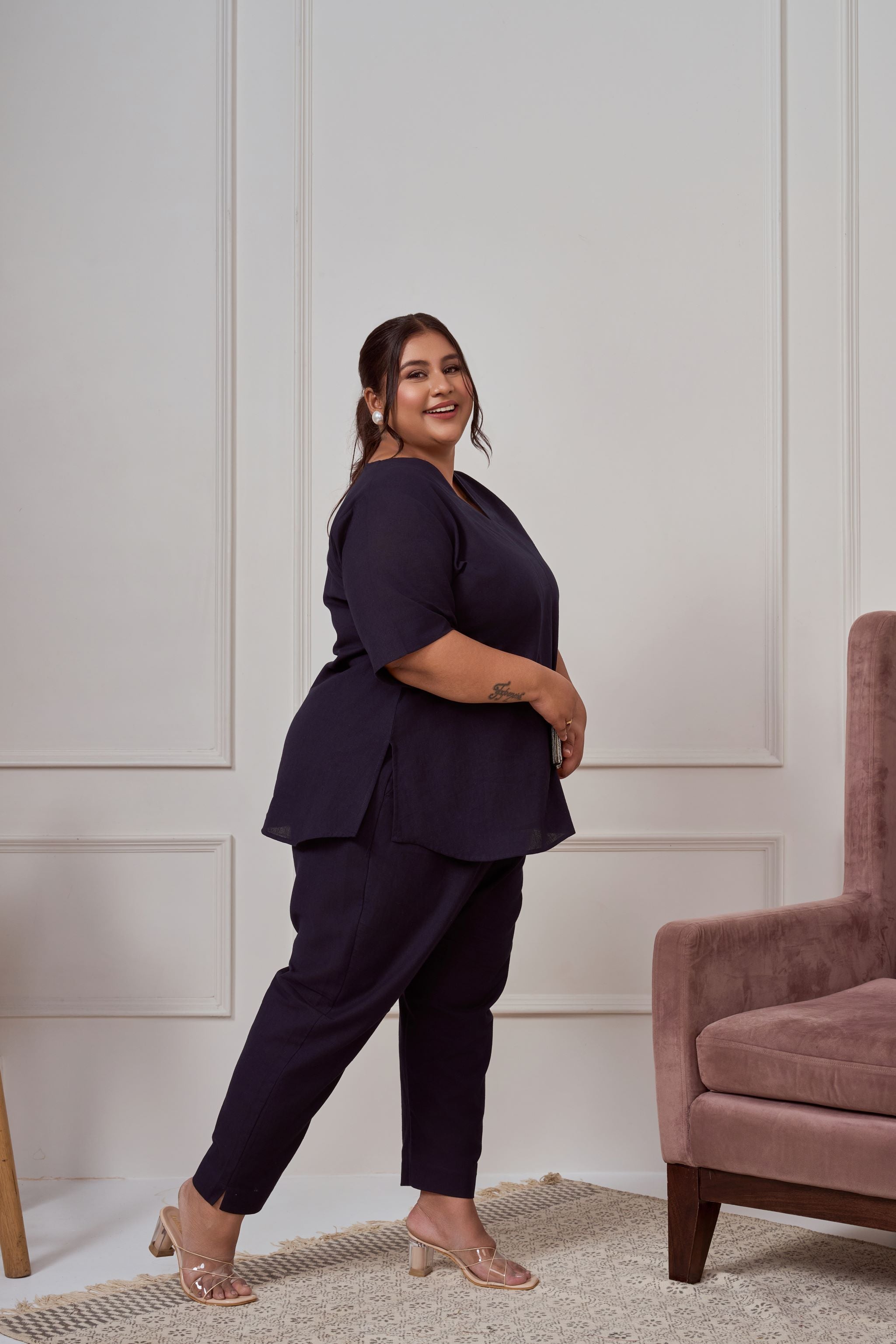 Midnight Blue Linen Co-ord Set