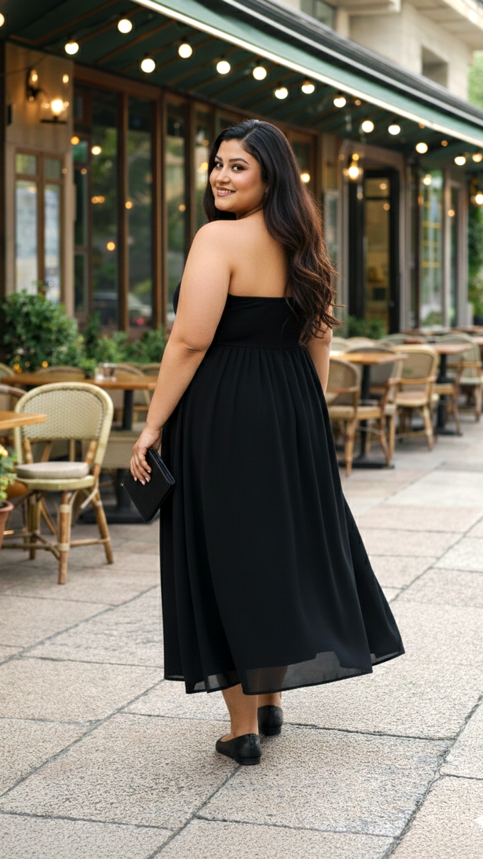 Elegant Black Tube Maxi Dress – Party & Evening Perfect