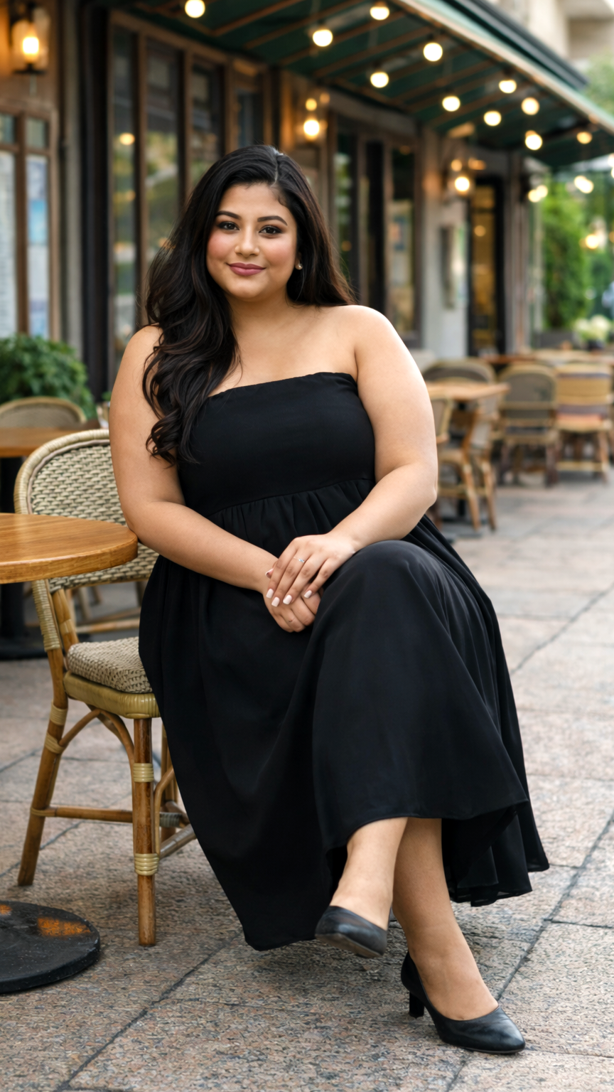 Elegant Black Tube Maxi Dress – Party & Evening Perfect