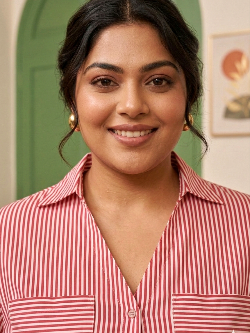 Red Striped Hand Block Printed Power Shirt