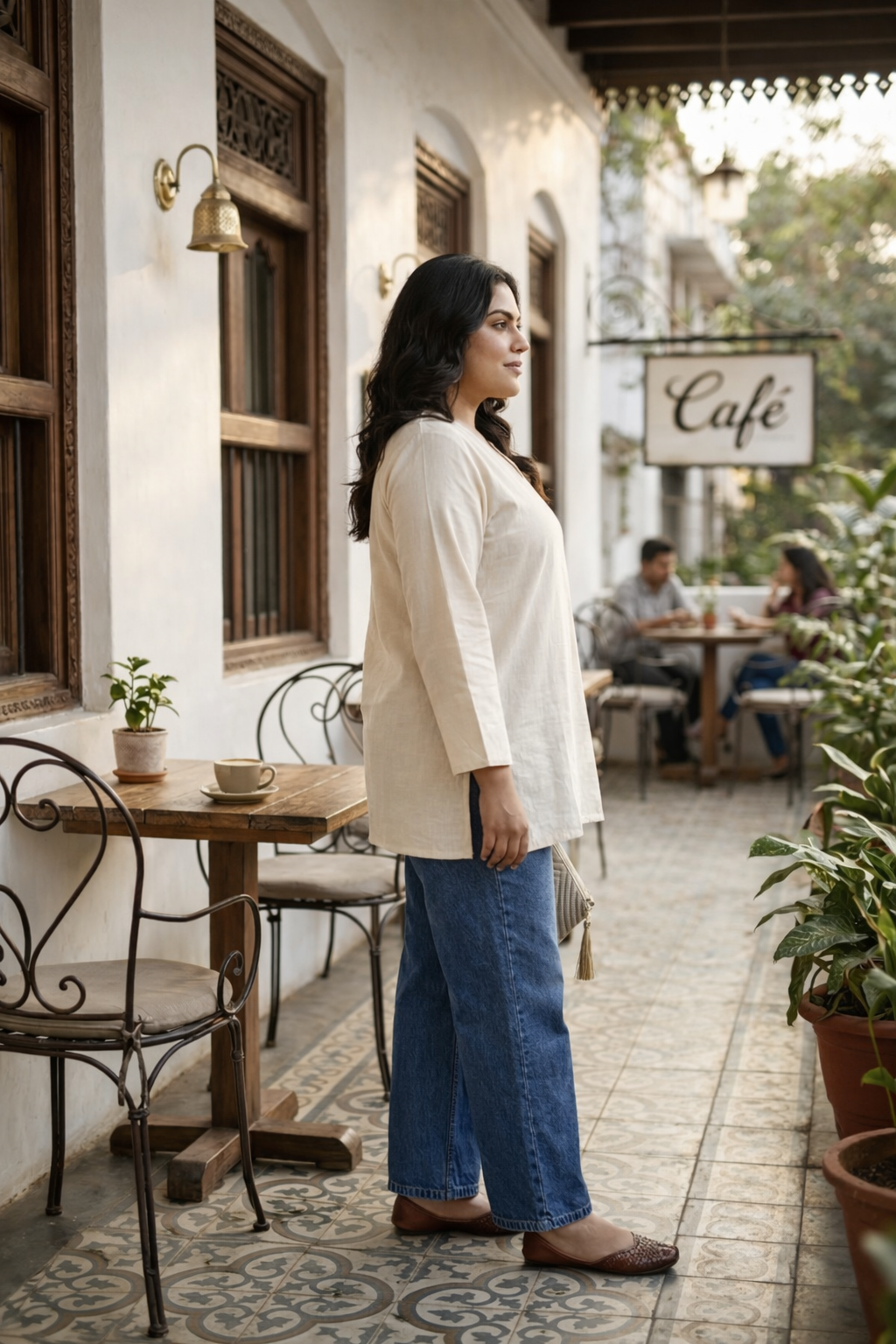 Off-White Linen Short Top