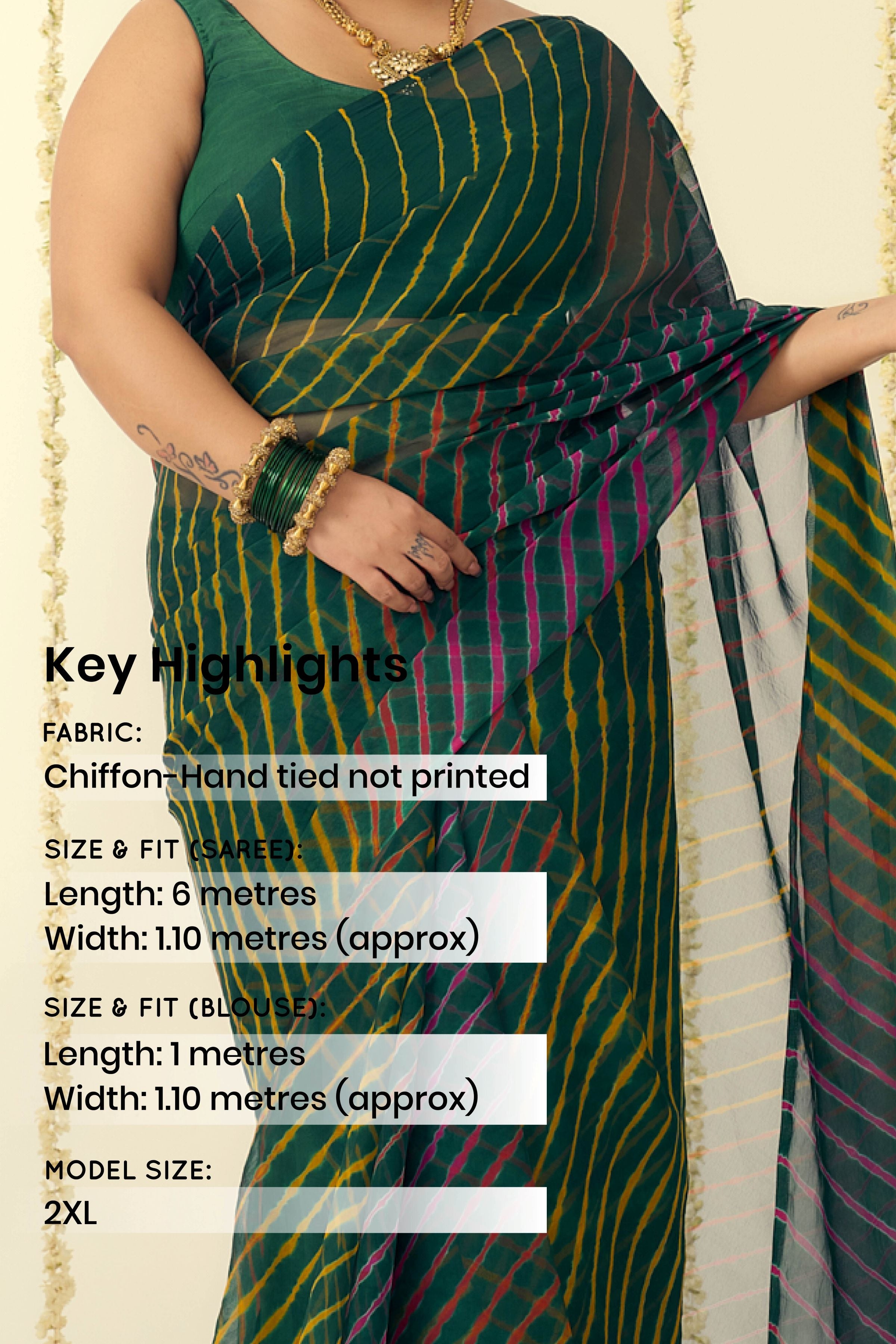 Elegant Green Leheriya Saree